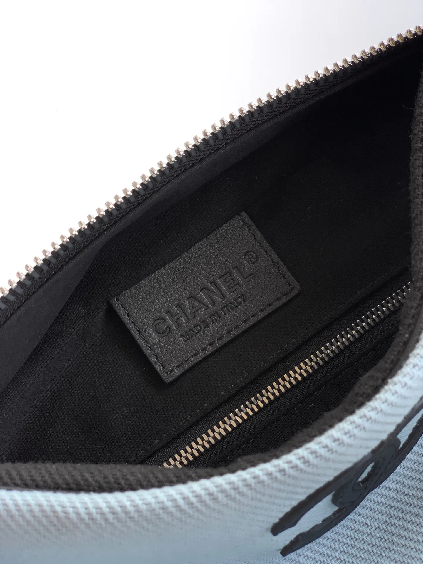 CHANEL 黑色 蓝色 帆布 腋下包 复古腋下背款