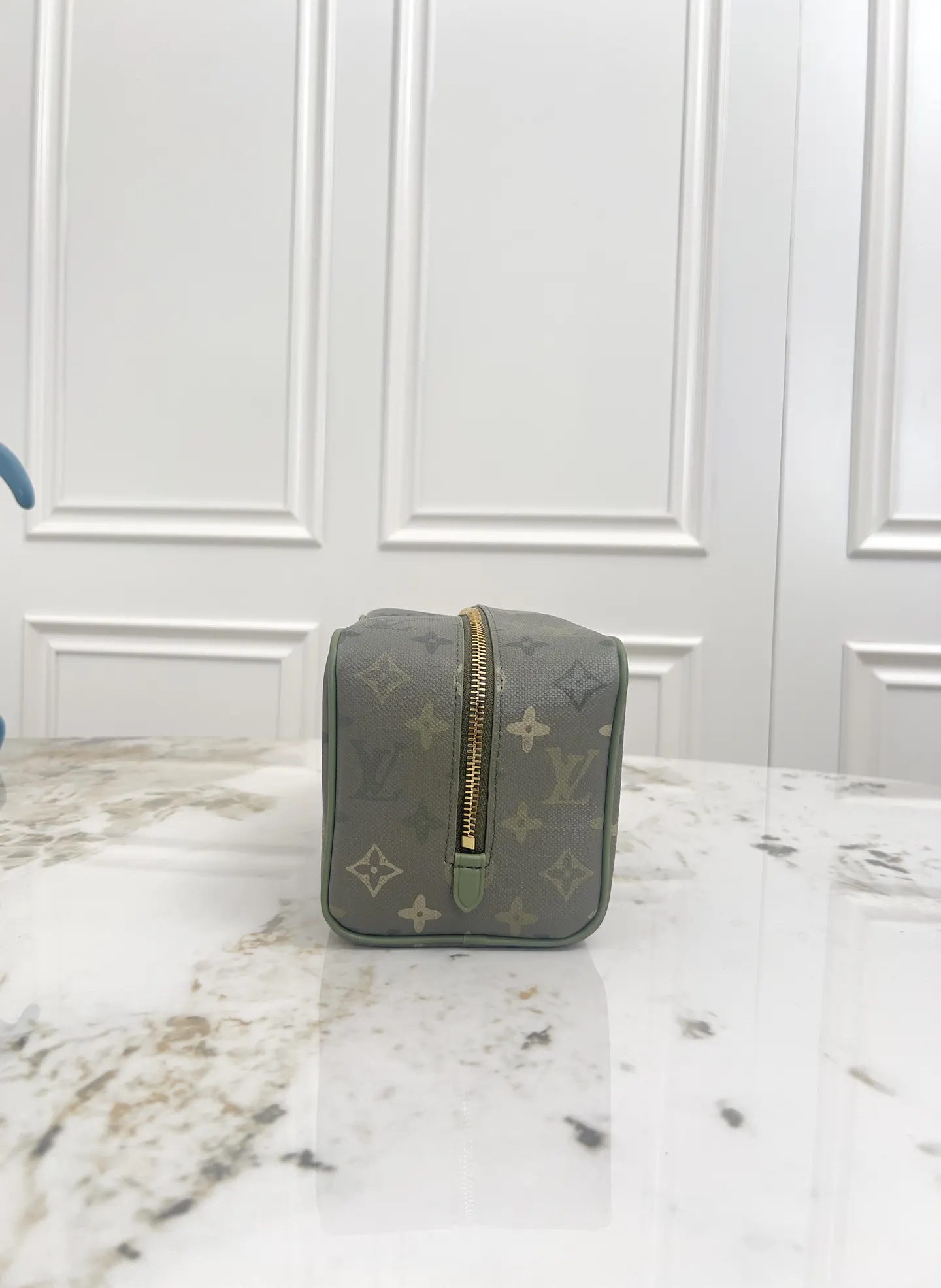 Green Monogram Top Handle Bag Commuter Canvas