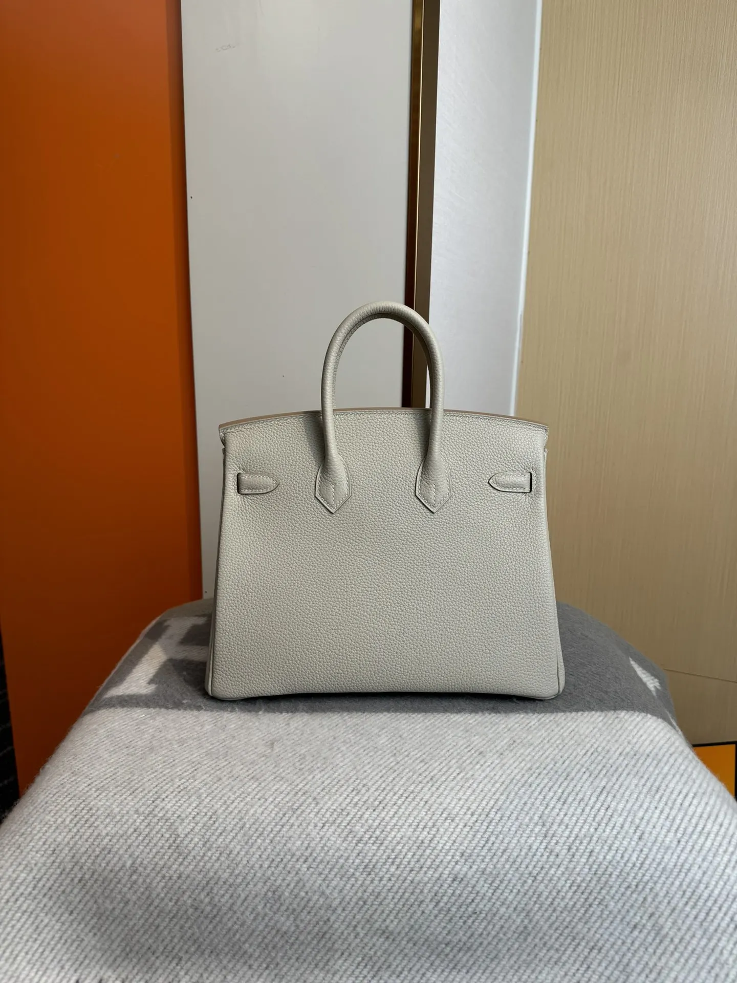 Birkin 铂金 进口Togo皮 冰川白 銀扣 手提包 通勤手提款