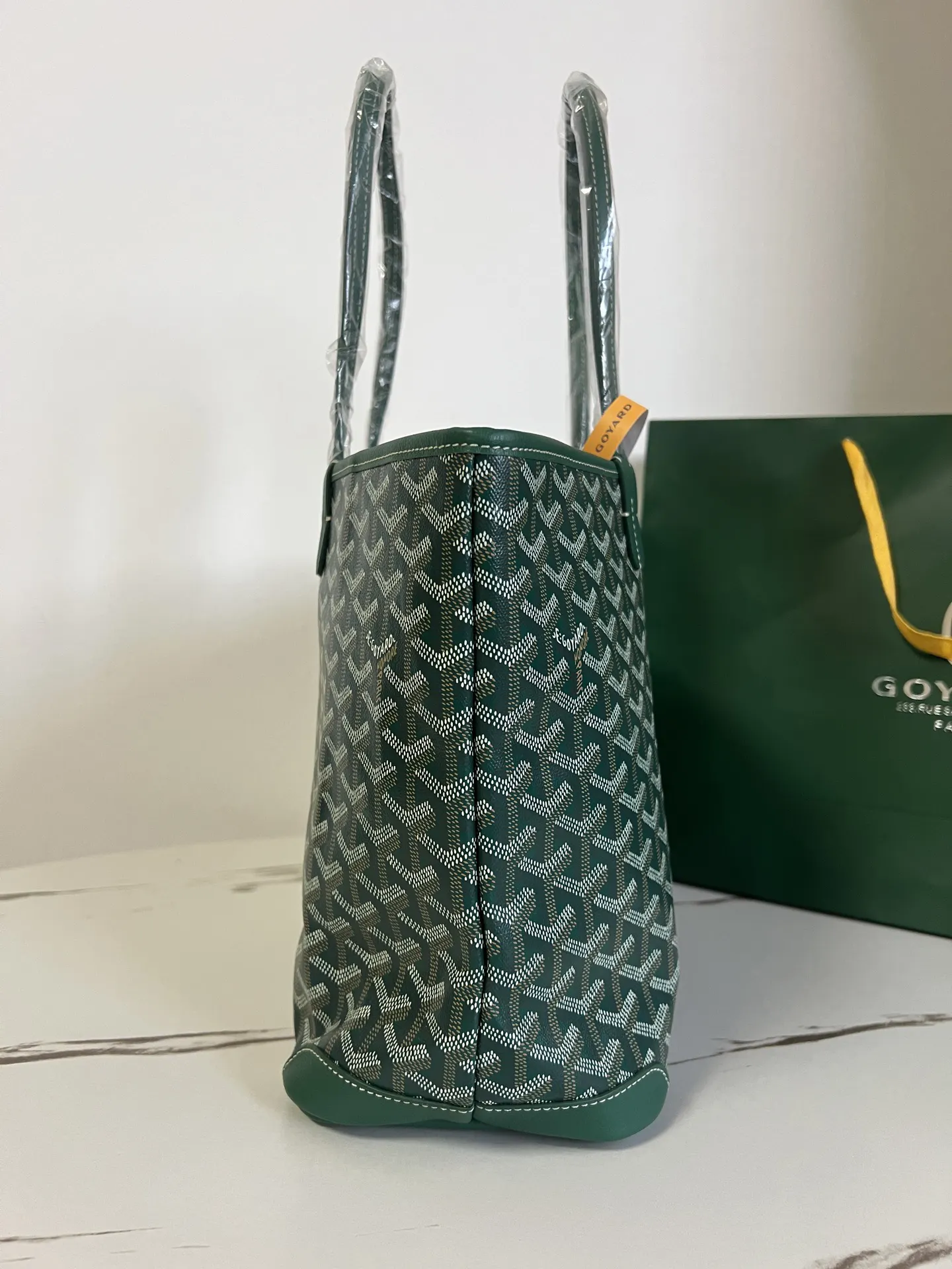 Goyard Green Tote Bag Leather