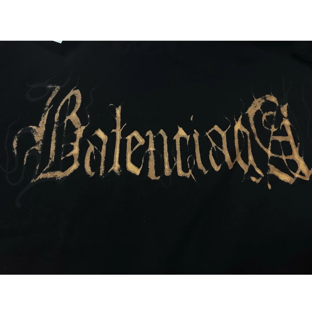 Balenciaga Black Logo Print Short Sleeve T-Shirt Street