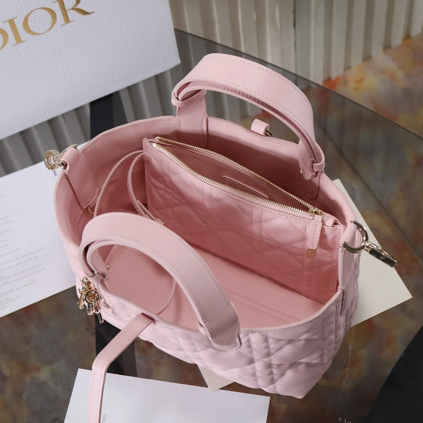Dior Toujours 粉色牛皮手袋 手提斜挎