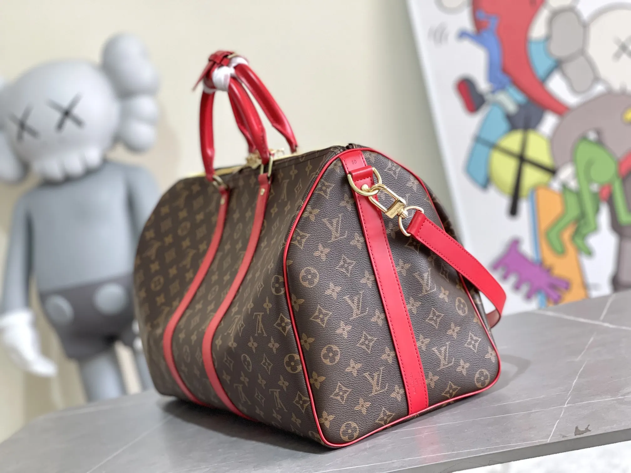 Keepall 金色 牛皮 旅行袋 大容量旅行款