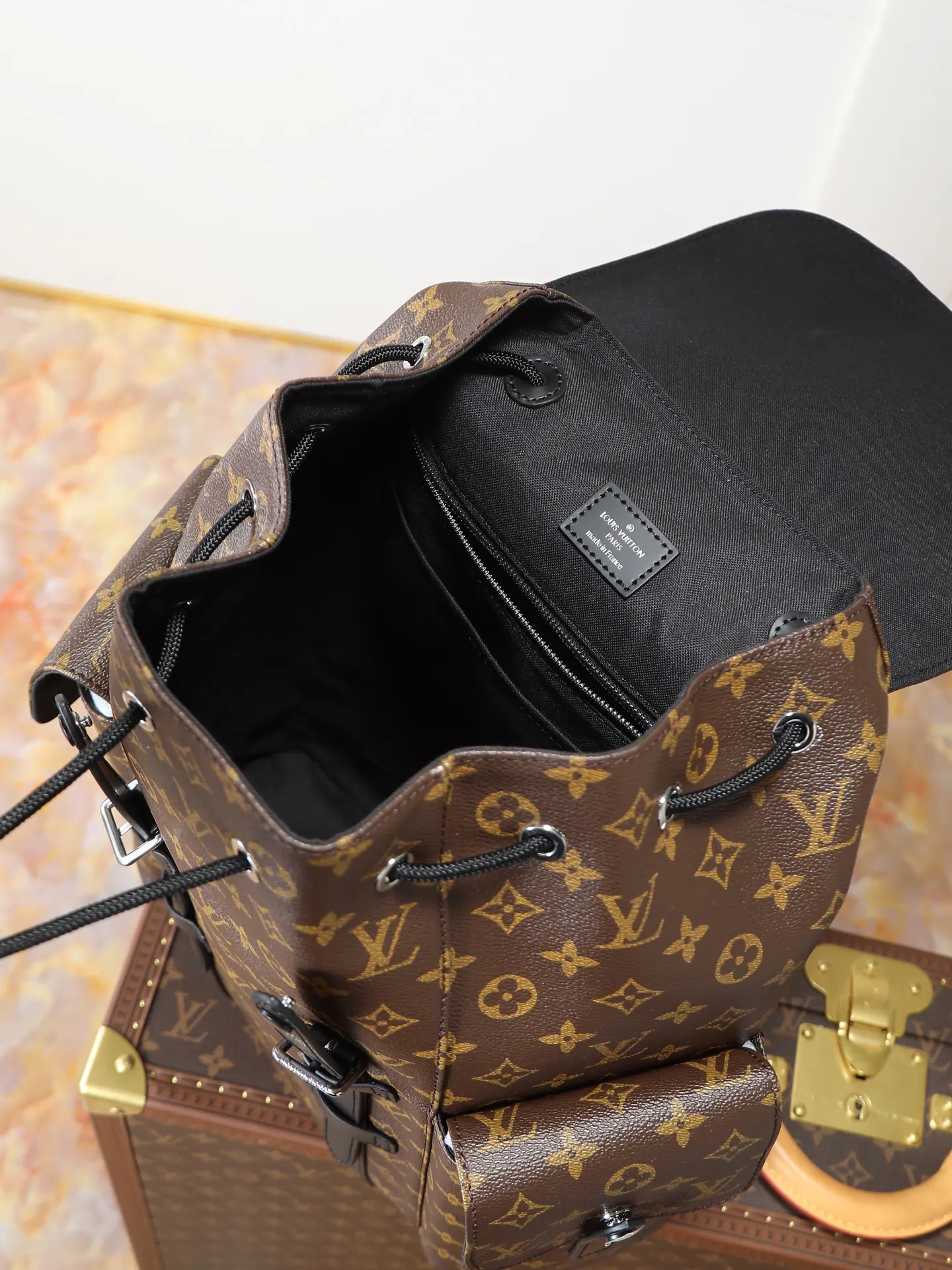 Black Monogram Fashion Item Travel Leather
