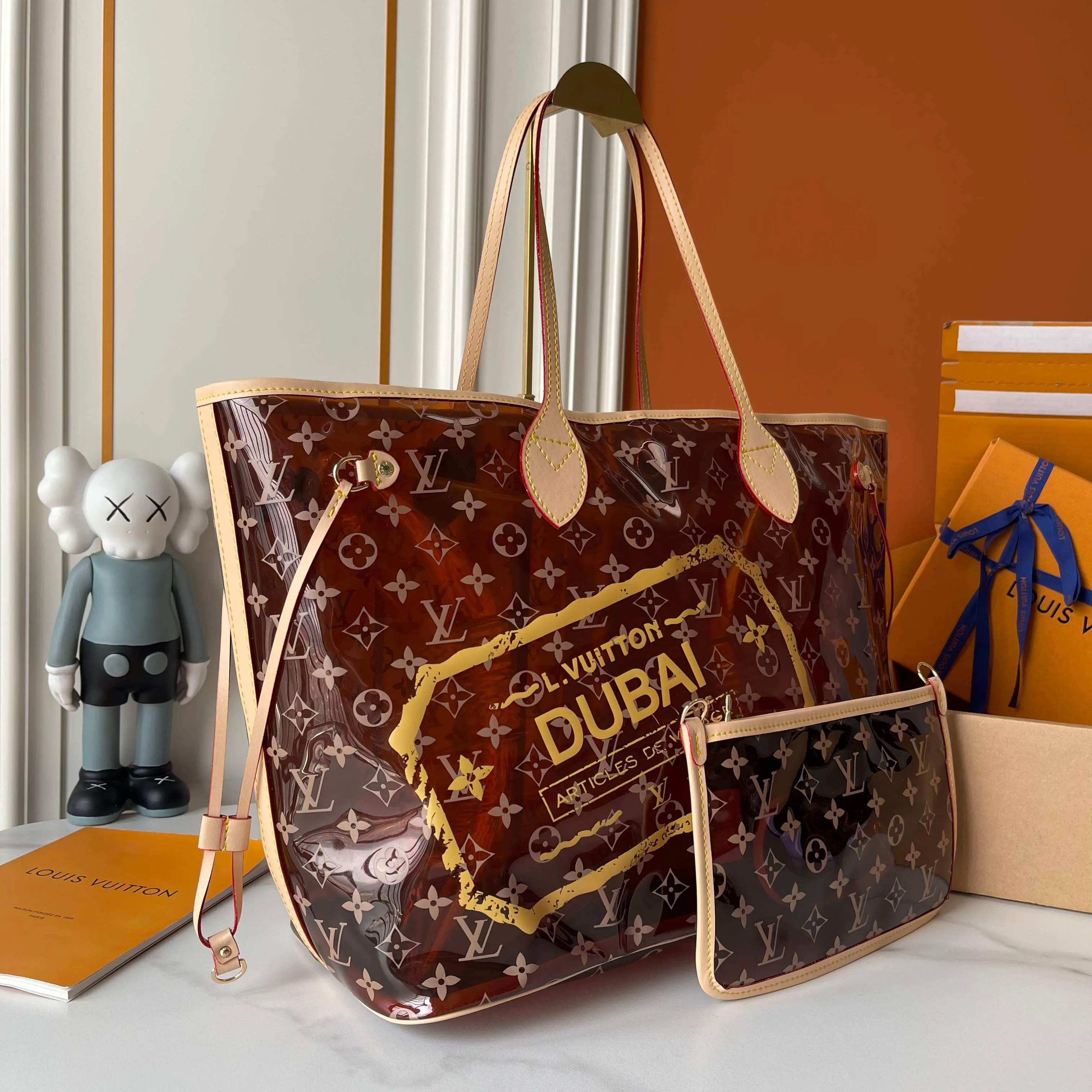 Neverfull 棕色 蓝色 牛皮 托特包 大容量托特款