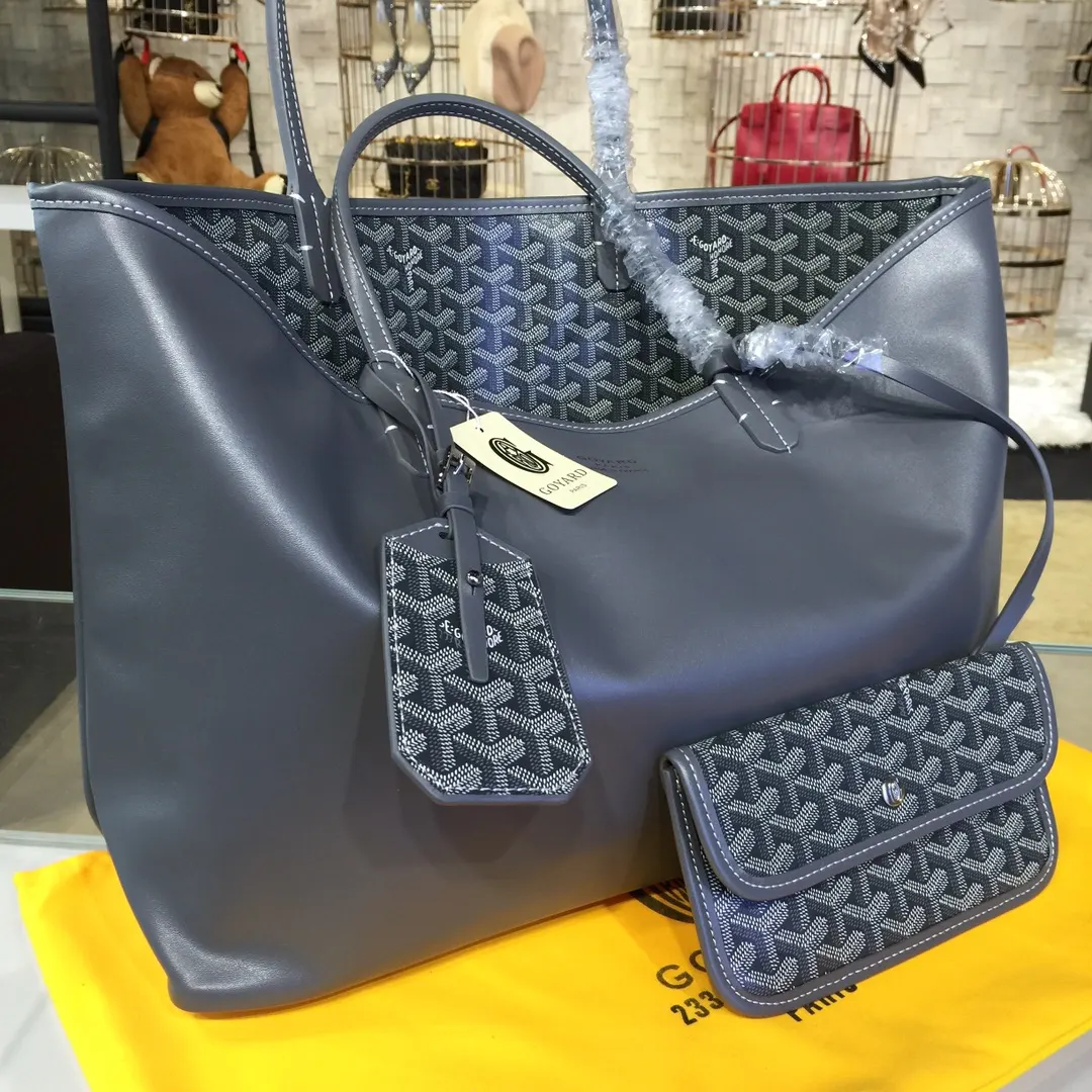 Goyard 戈雅 双面可用 充满法式优雅 订制Y字母涂鸦料 皮轻 托特包 大容量托特款
