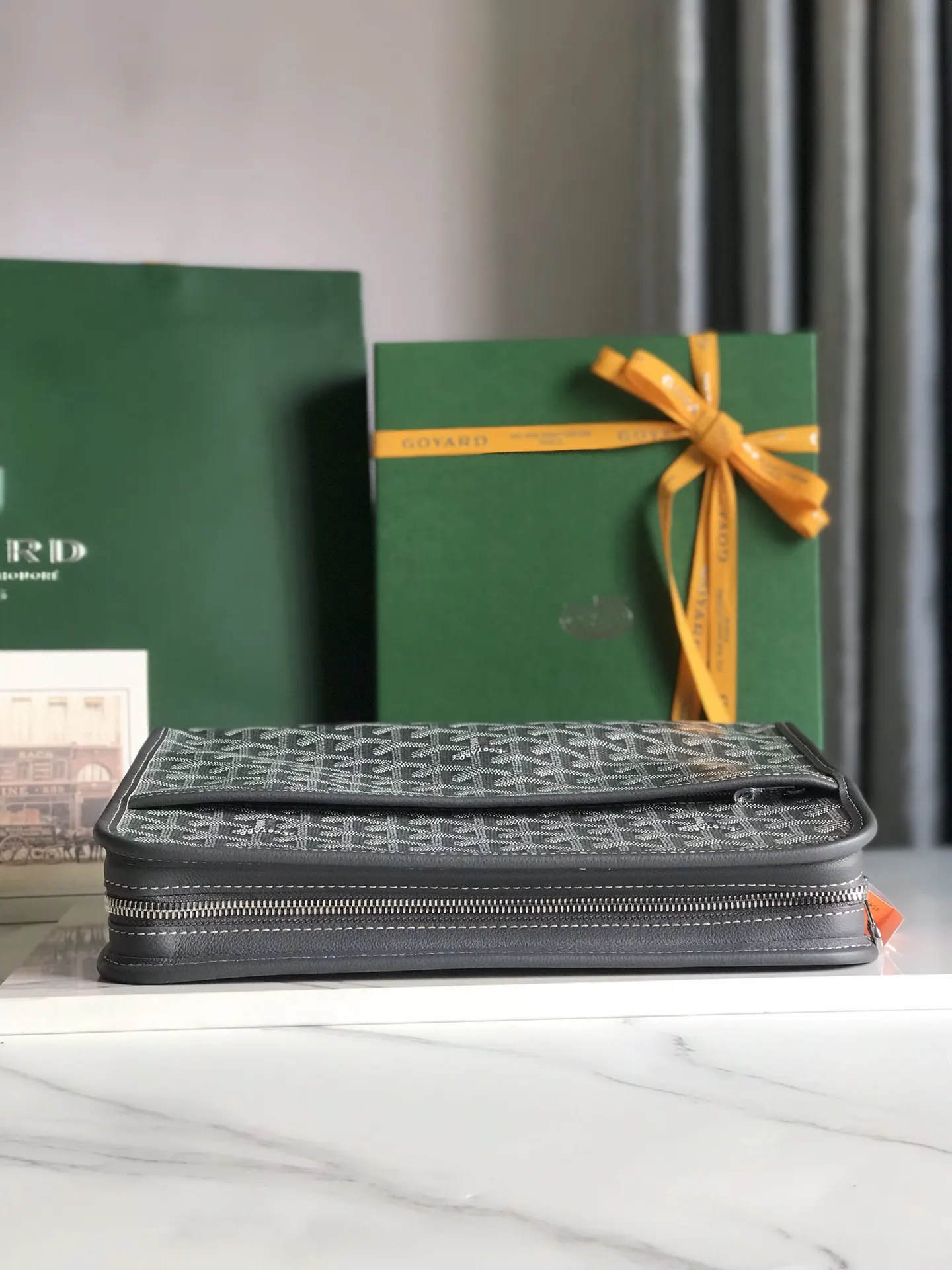 Goyard Yellow Clutch Bag Leather