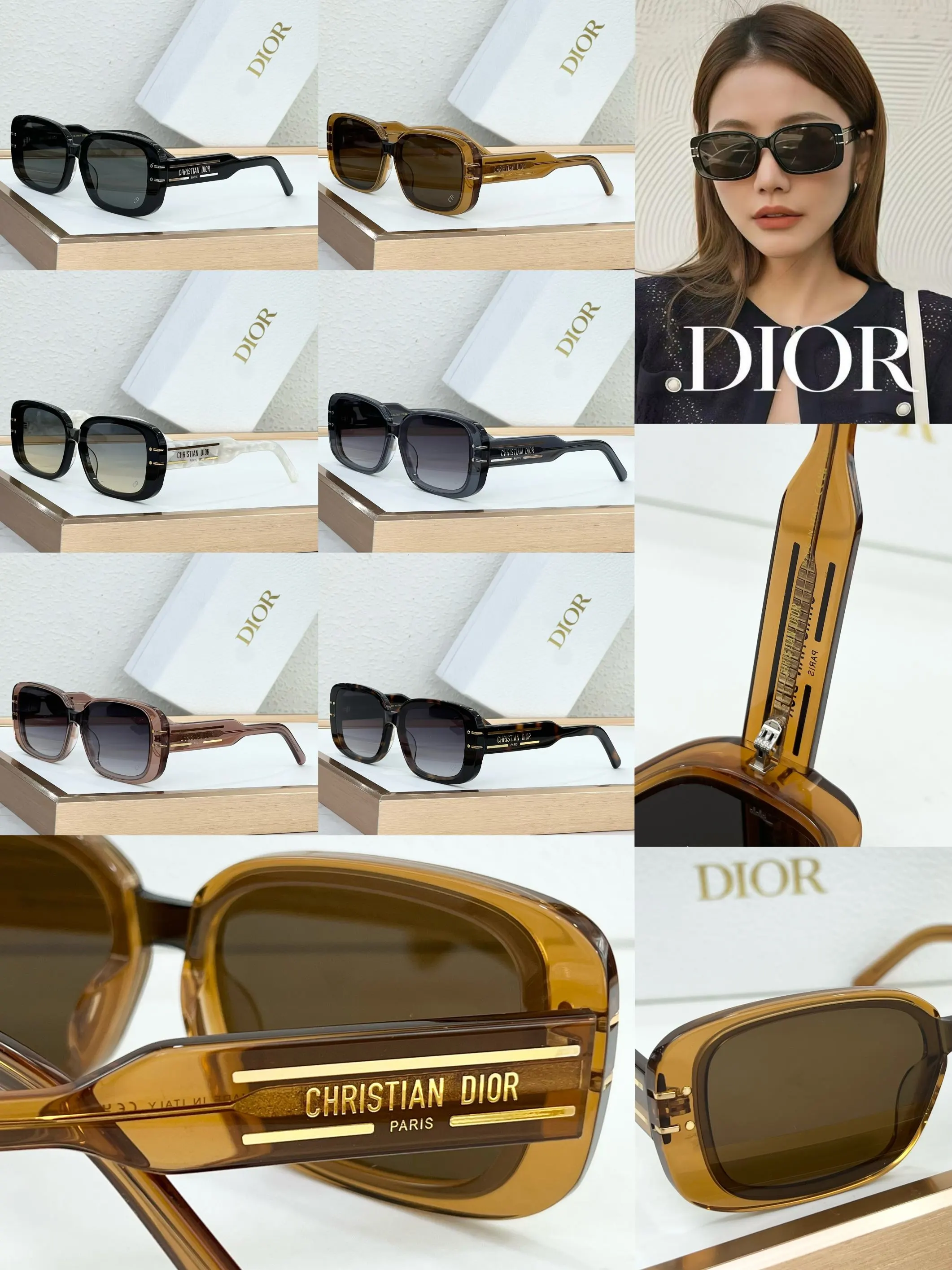 Dior 黑色方框太阳镜 复古