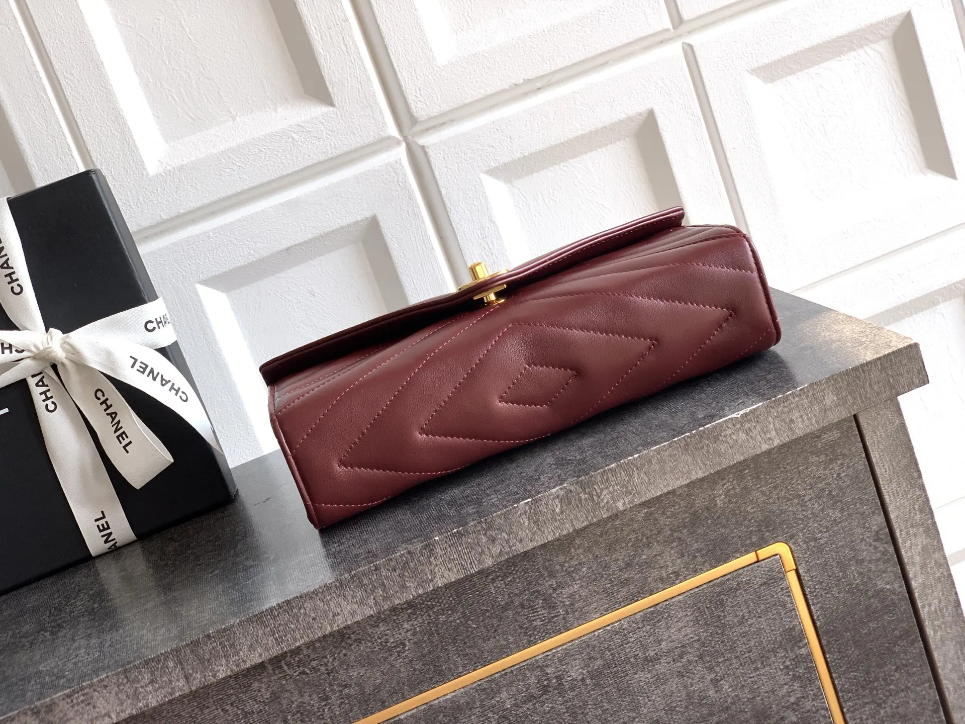 Chanel Red Silver Chain Bag
