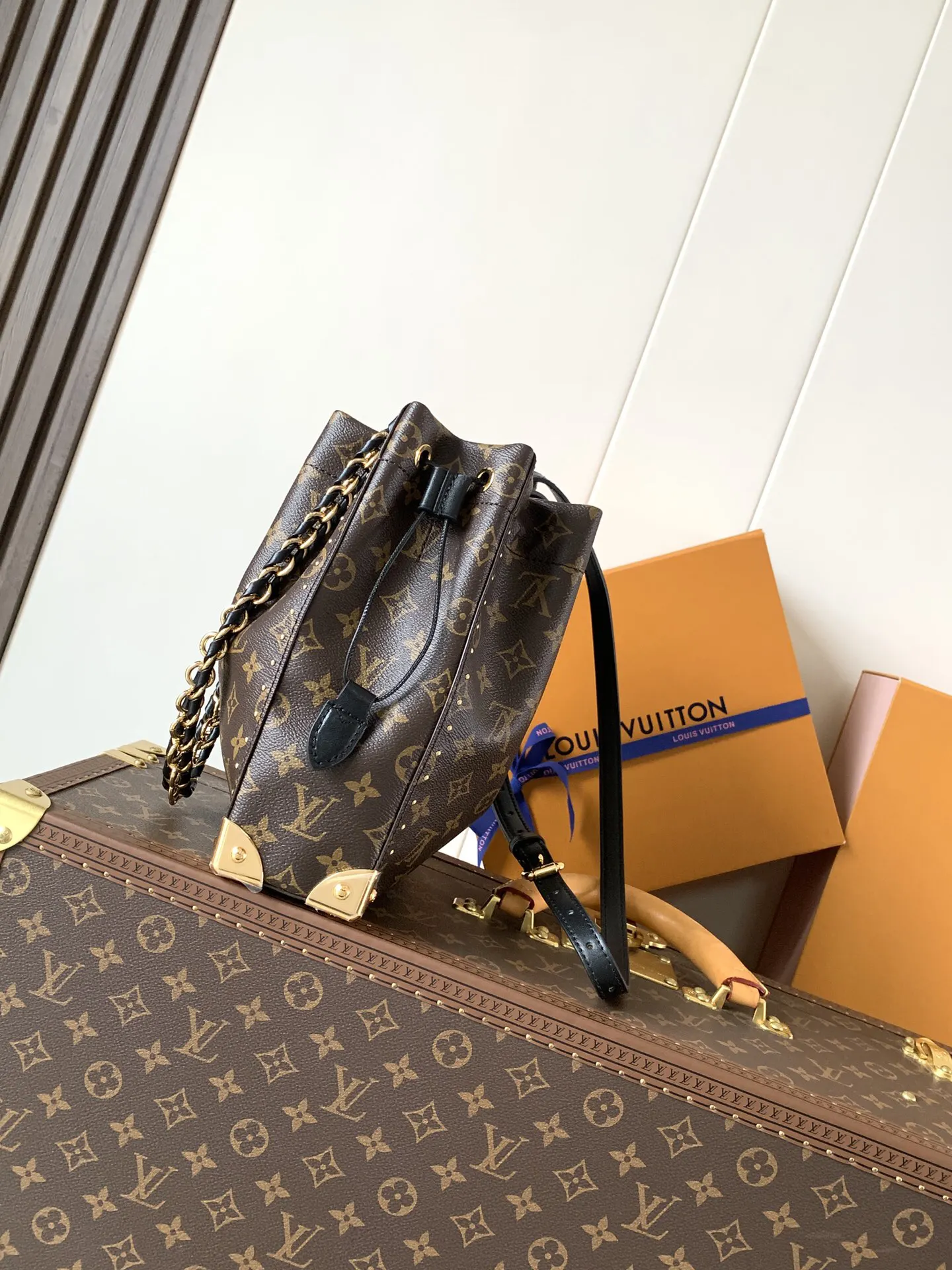 Gold Monogram Chain Bag Leather