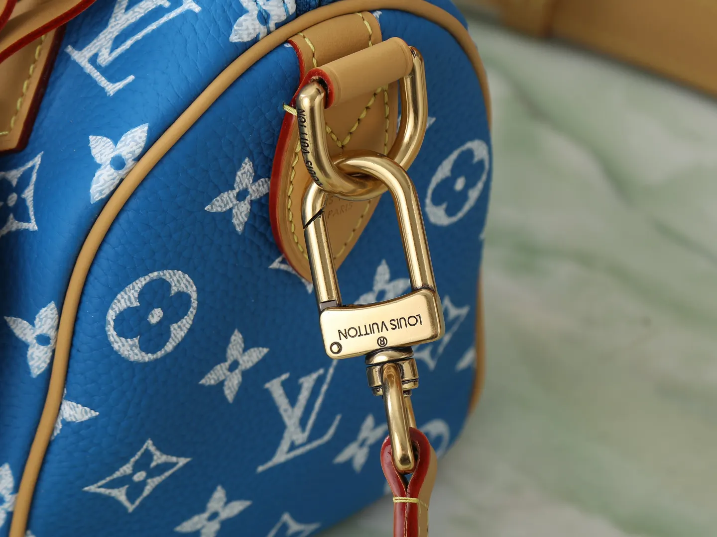 LV Speedy blue yellow color scheme handbag Image 6 LV Speedy blue yellow color scheme handbag Image 6