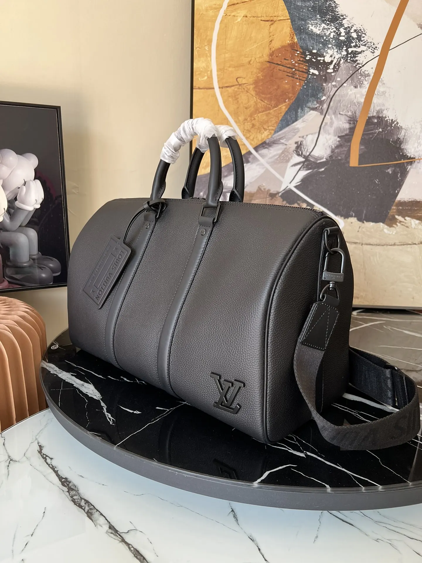 Keepall 黑色 提花 旅行包 大容量旅行款