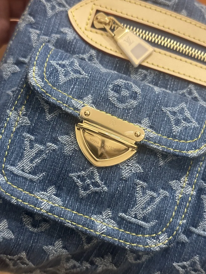 蓝色 BAGGY 手袋 腋下包 复古腋下背款