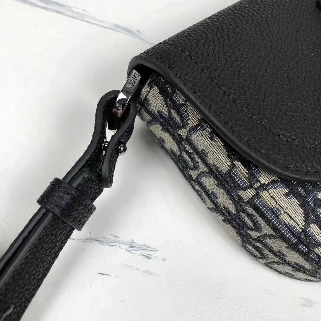 Black Beige Clutch Bag Leather