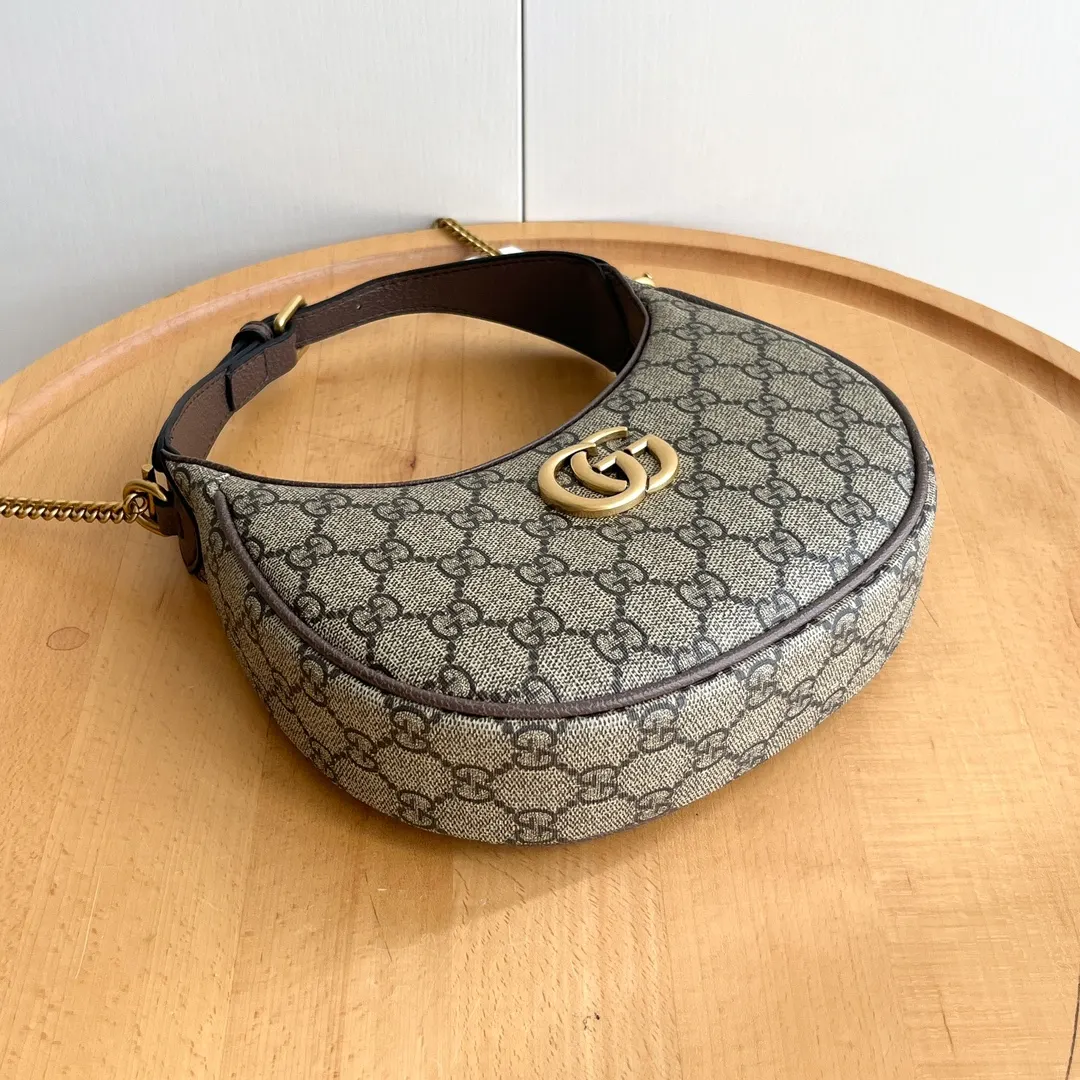 Gucci Marmont 棕色 Monogram 腋下包