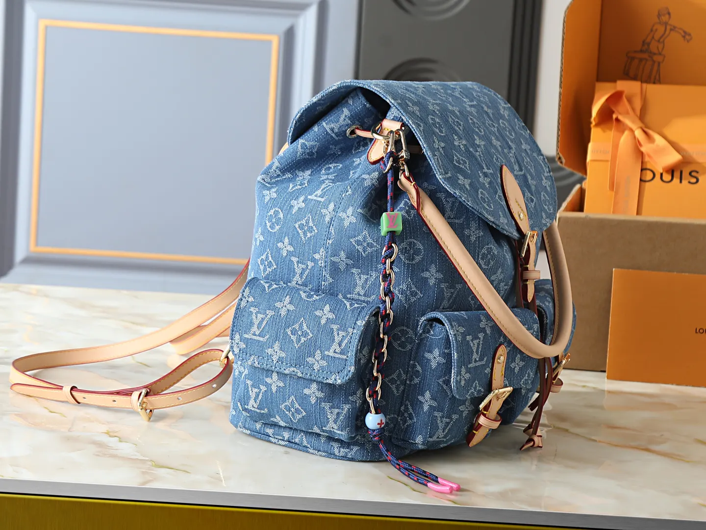 皮革 升级 Denim Re 雙肩包 实用雙肩款