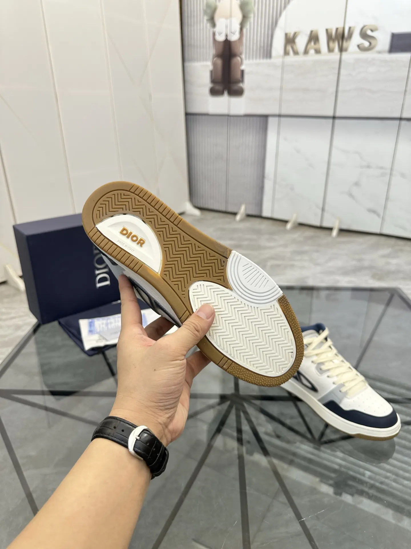 Dior B57 米蓝拼色牛皮休闲鞋 低帮