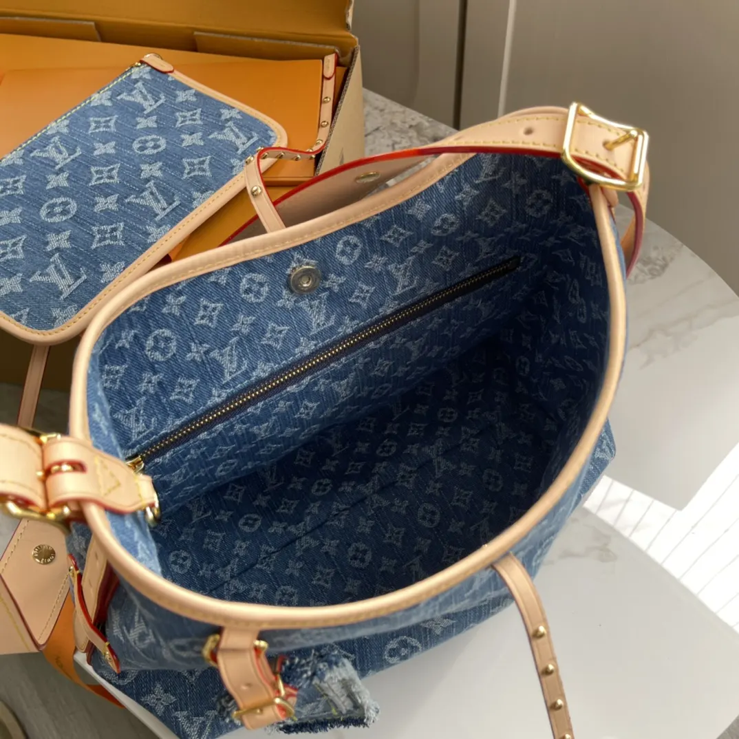 CarryAll 藍色 牛仔 帆布 手拿包 精致手拿款