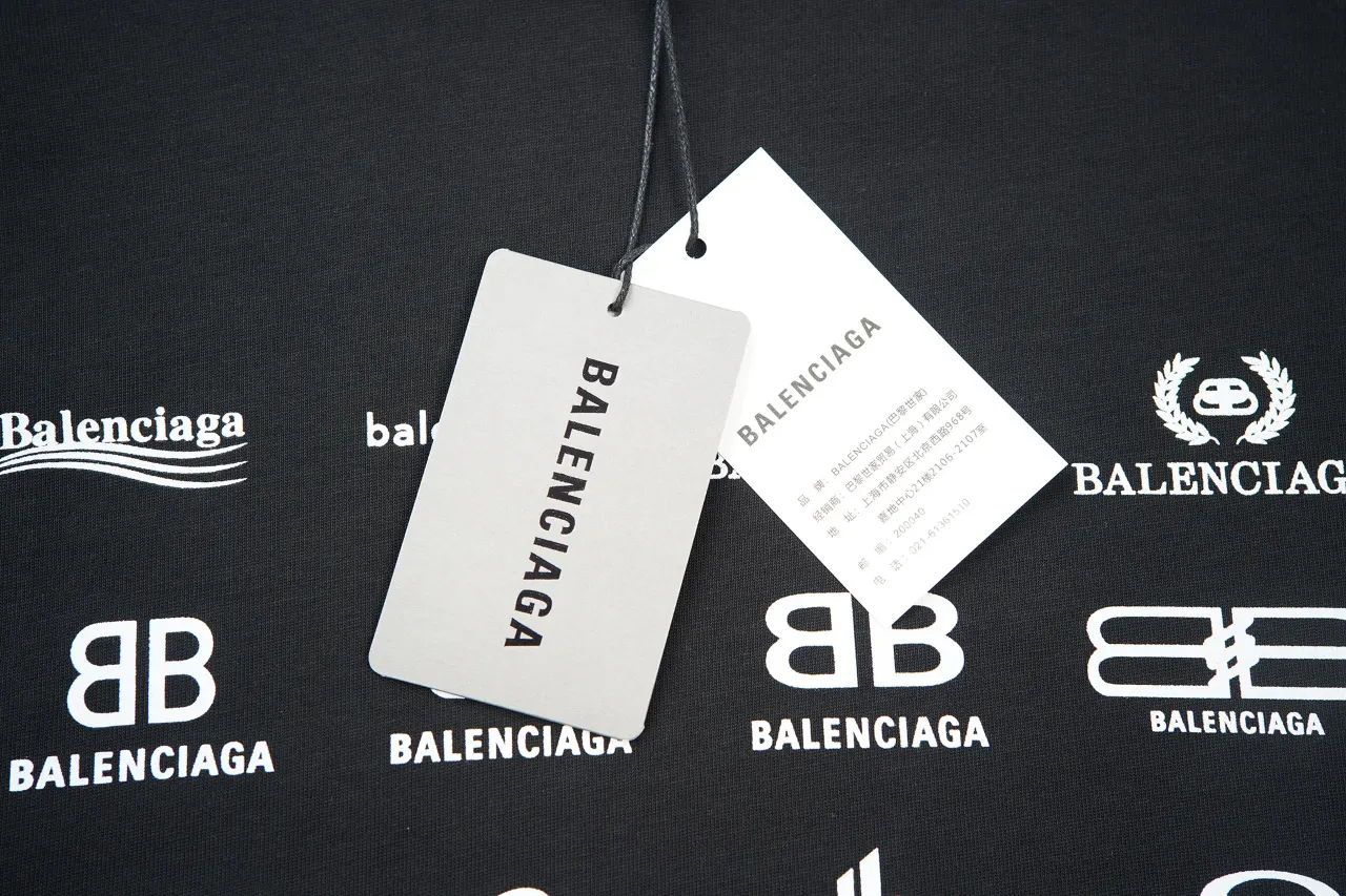 Balenciaga 黑色 Logo 印花 短袖T恤