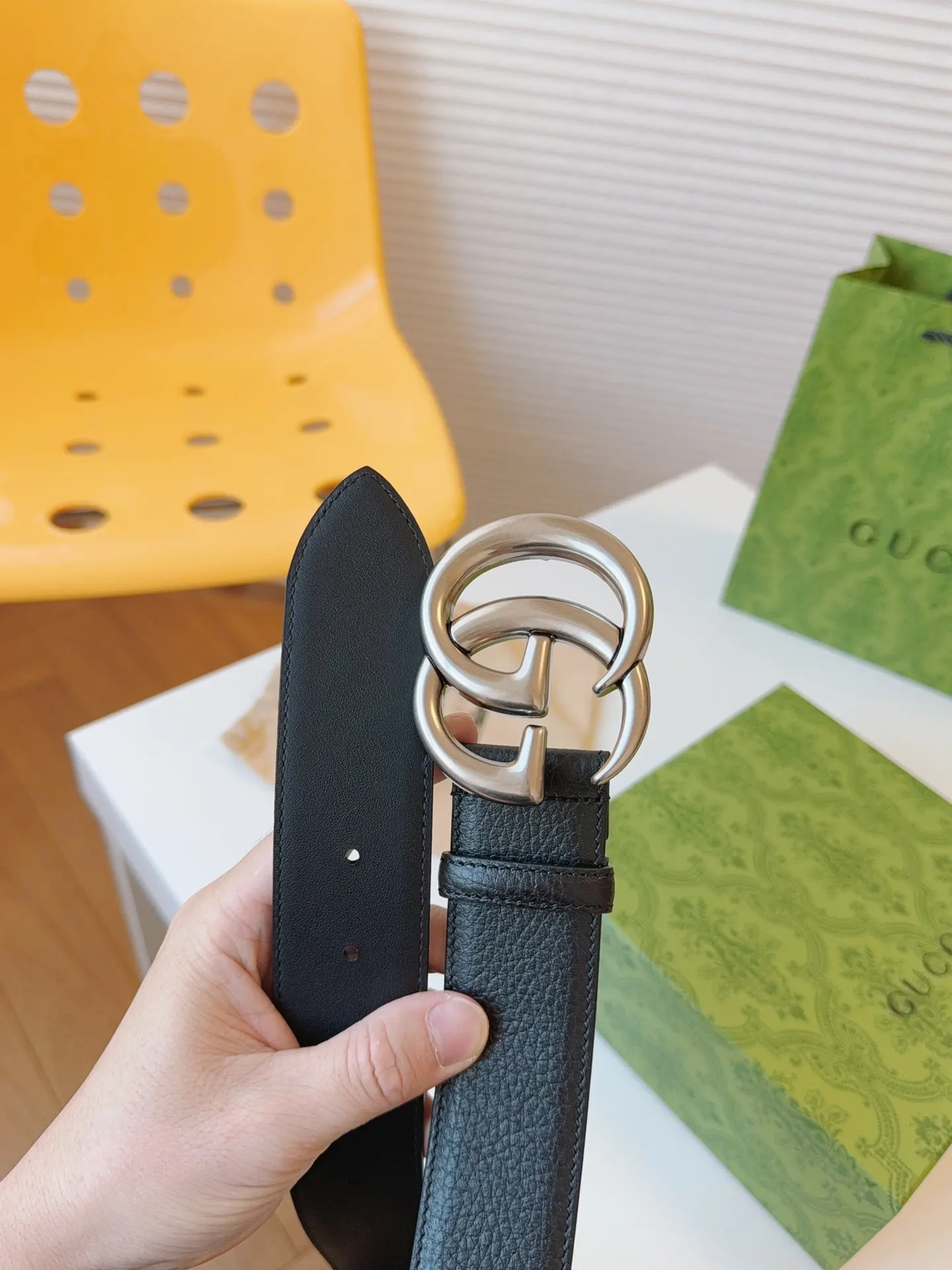 Gucci Marmont Double G Buckle Cowhide Sided Belt Image 6 Gucci Marmont Double G Buckle Cowhide Sided Belt Image 6