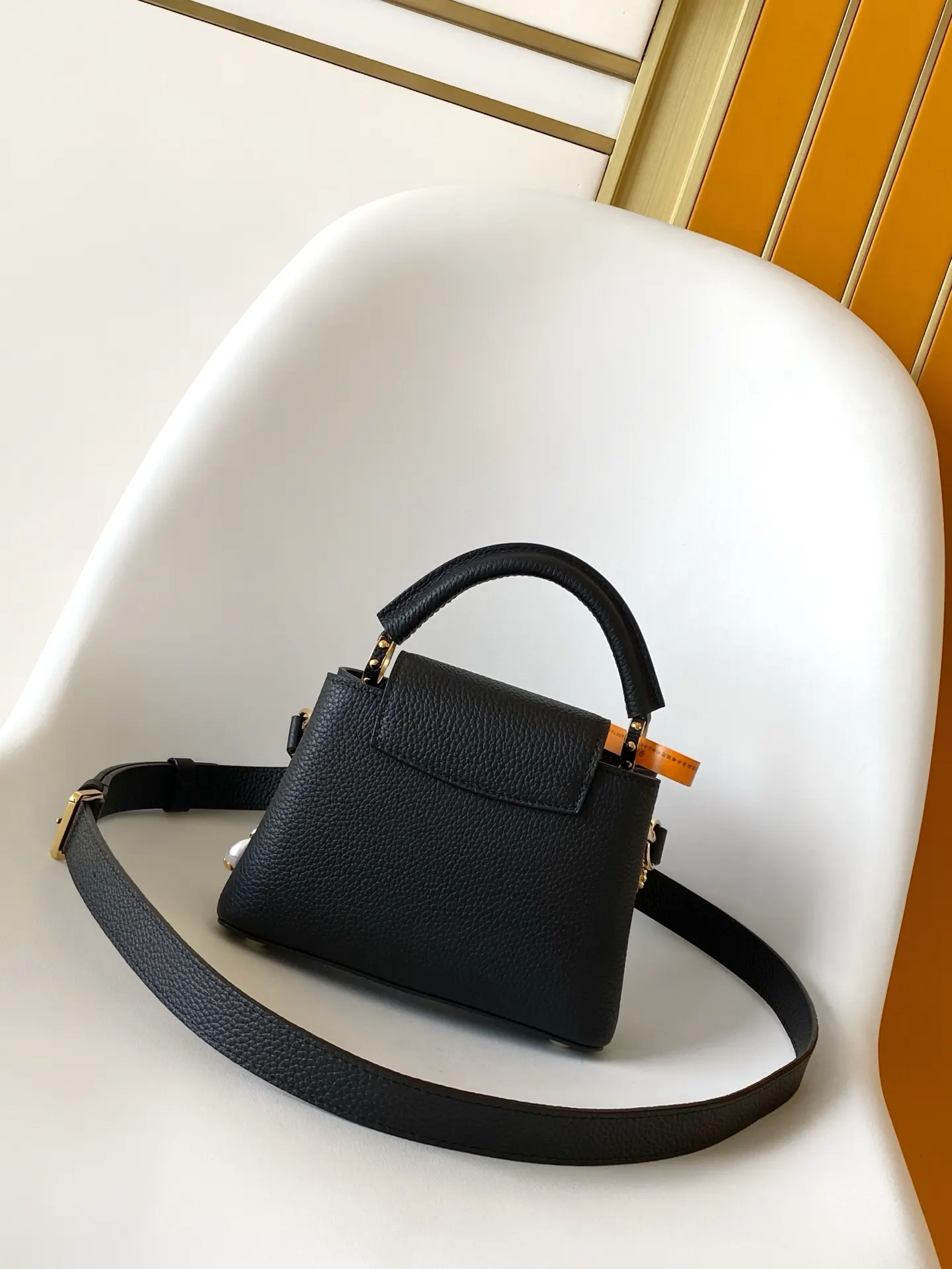Louis Vuitton Black Chain Bag Leather