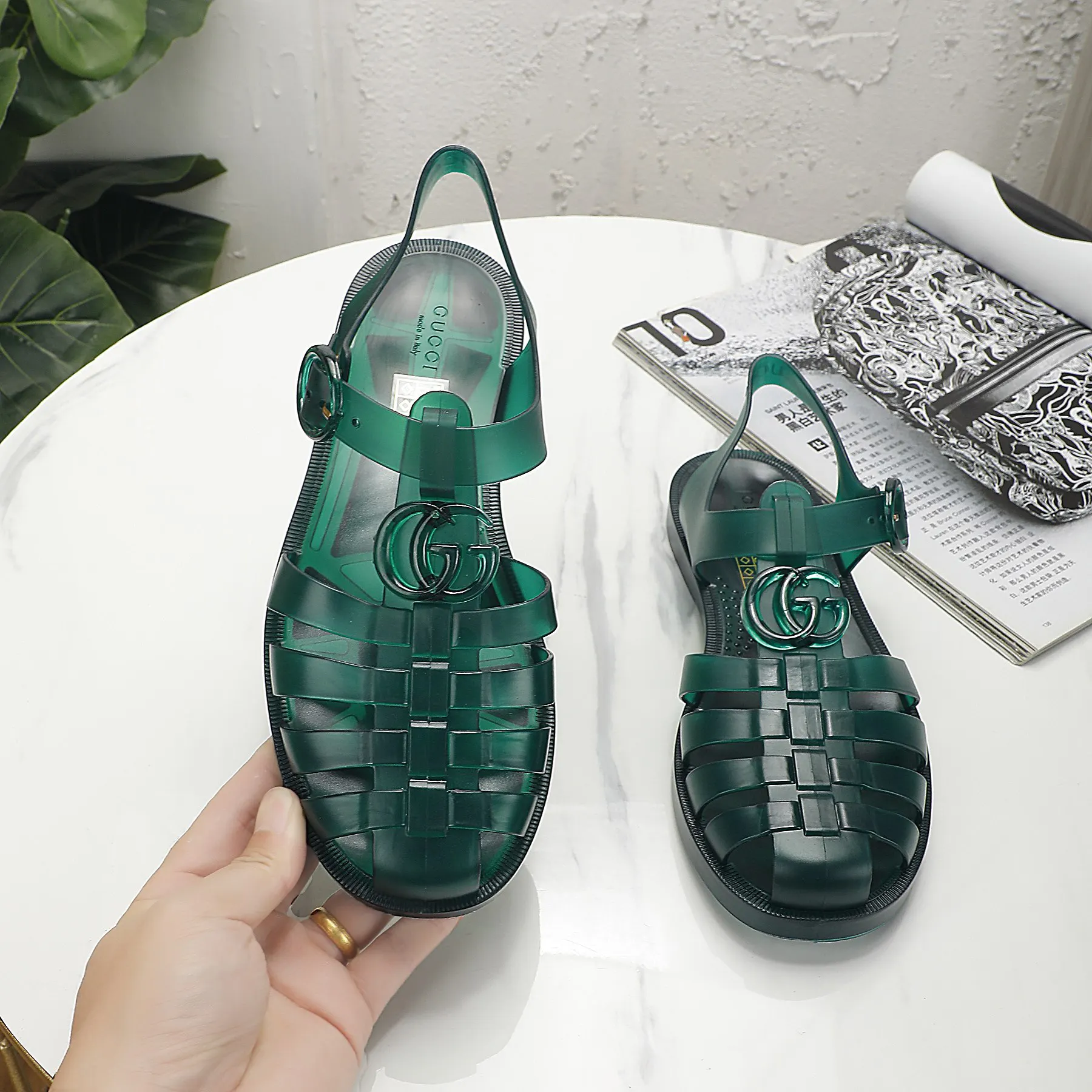 Gucci Green Slides