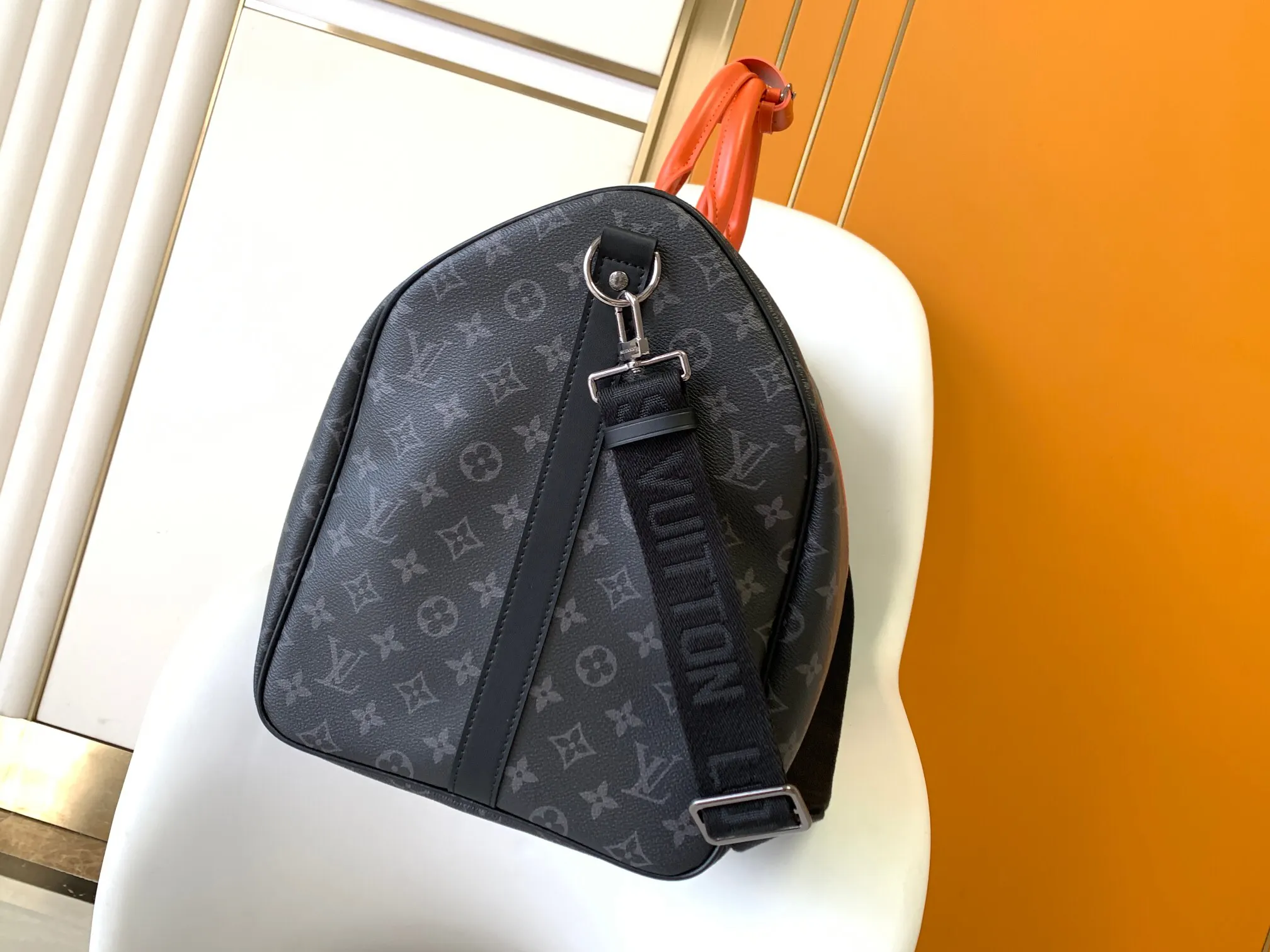 Black Gray Fashion Item Travel Canvas