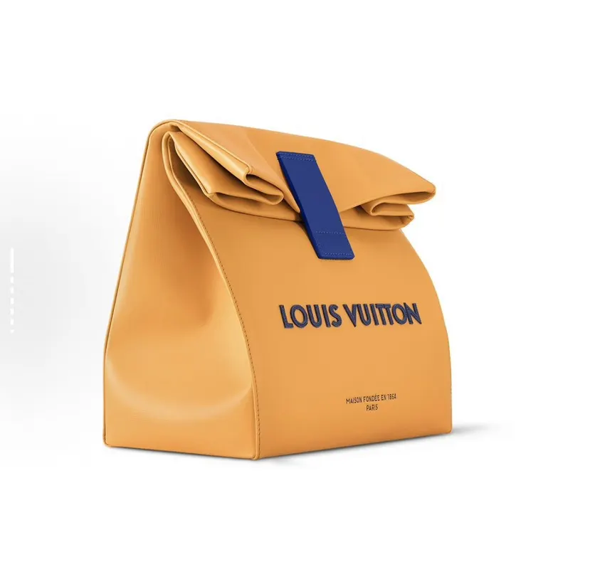 LV Orange Leather Shopping Bag-Inspired Tote Image 2 LV Orange Leather Shopping Bag-Inspired Tote Image 2