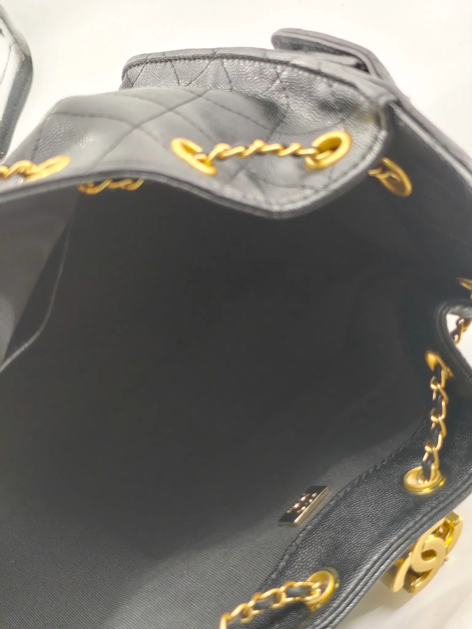 Chanel Black Hobo Shoulder Bag Vintage Leather