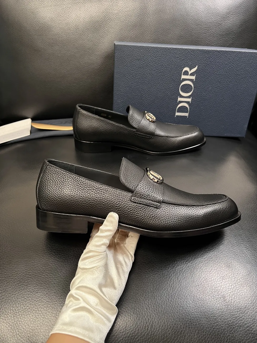 Dior Black/Gray Leather Loafers Image 5 Dior Black/Gray Leather Loafers Image 5