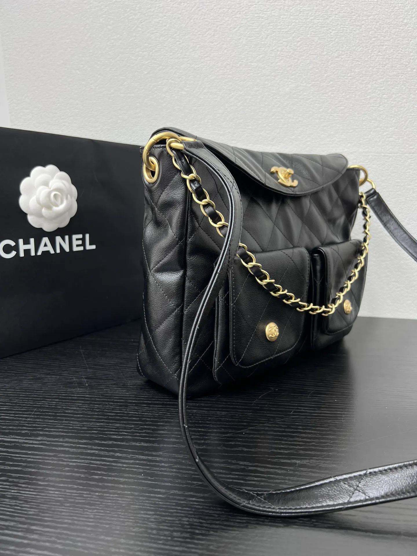 Chanel Cowhide Hobo Underarm Bag One Shoulder Back