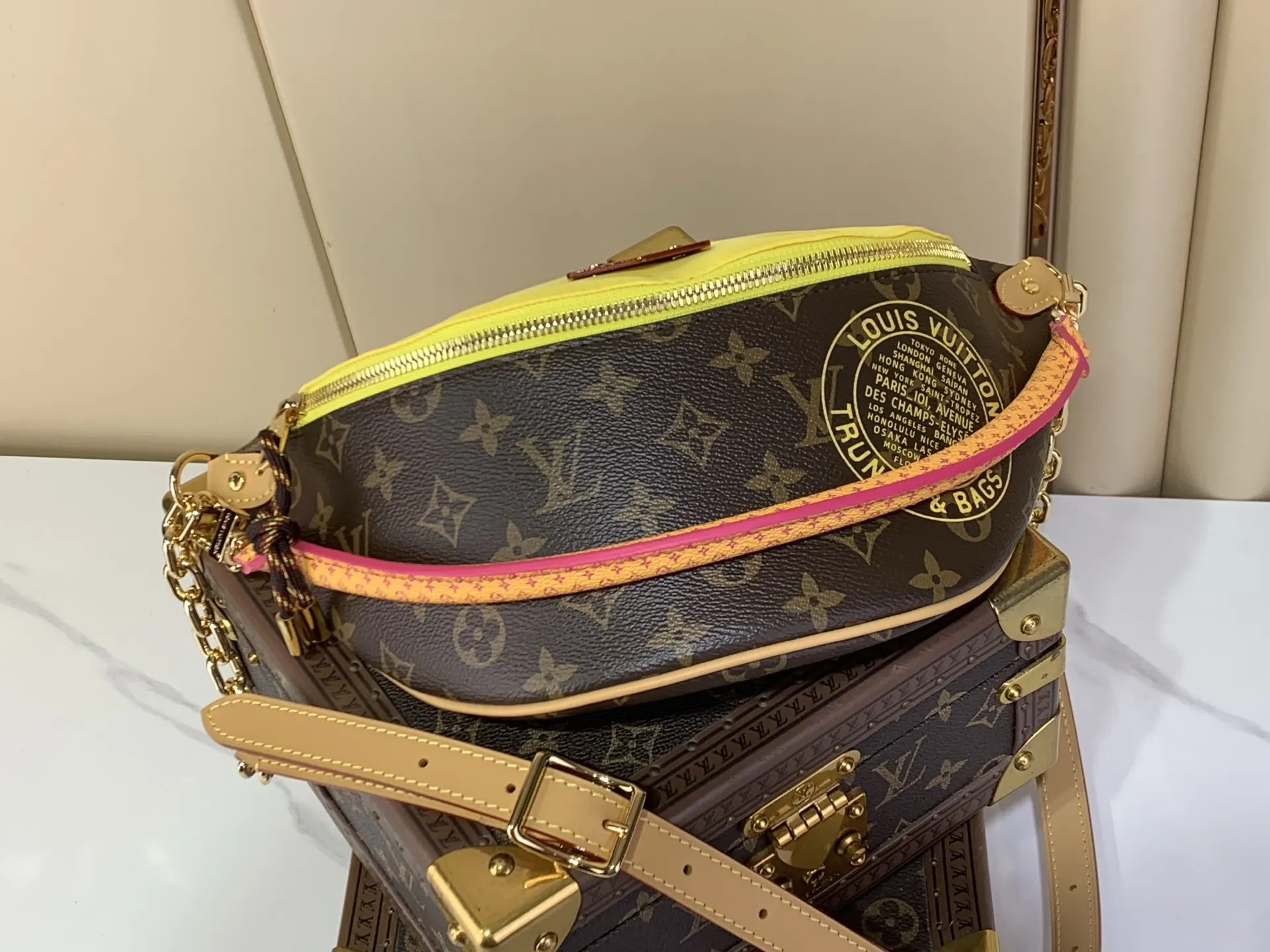 Louis Vuitton Yellow Monogram Belt Bag Casual Canvas