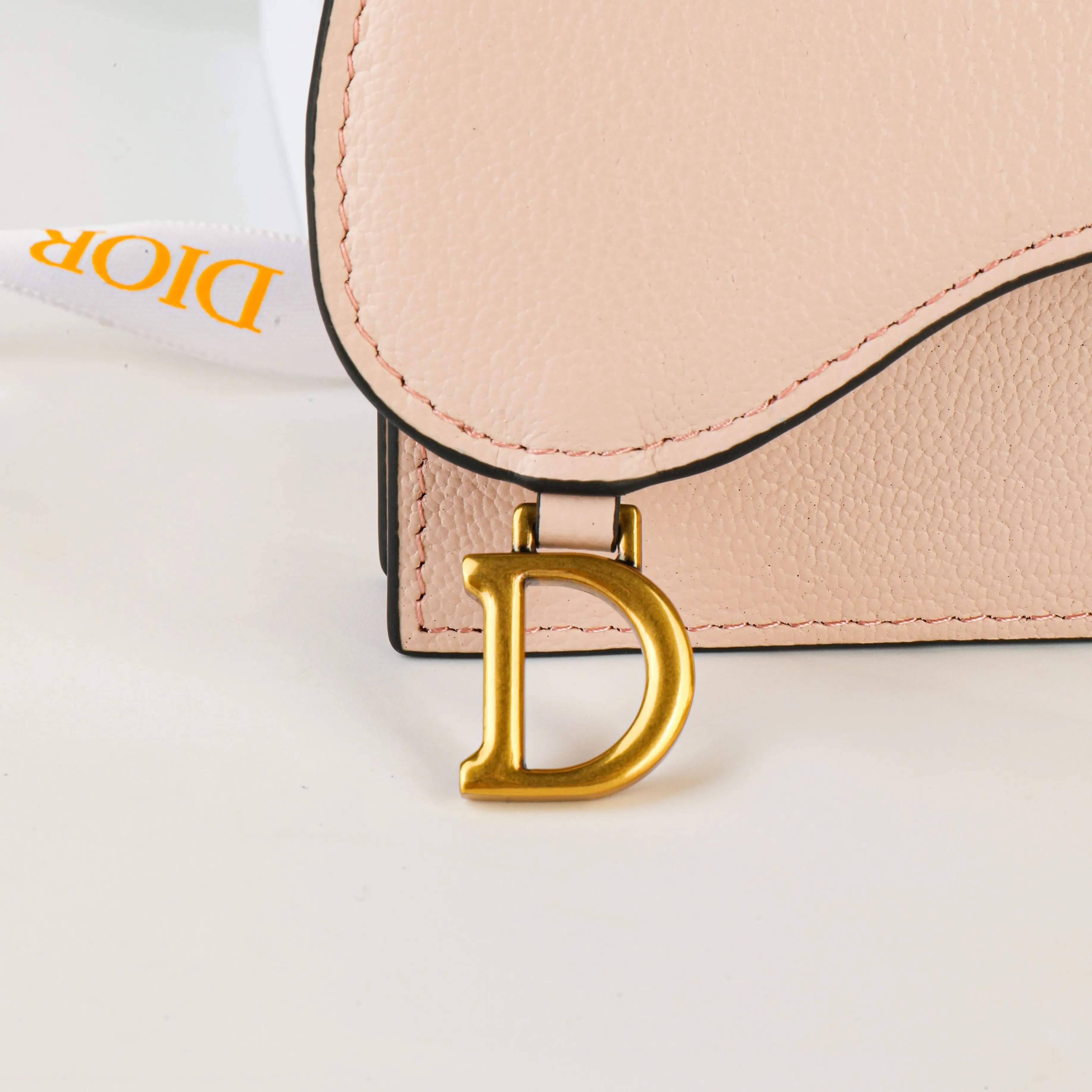 Dior Saddle 粉色 皮革 钱包