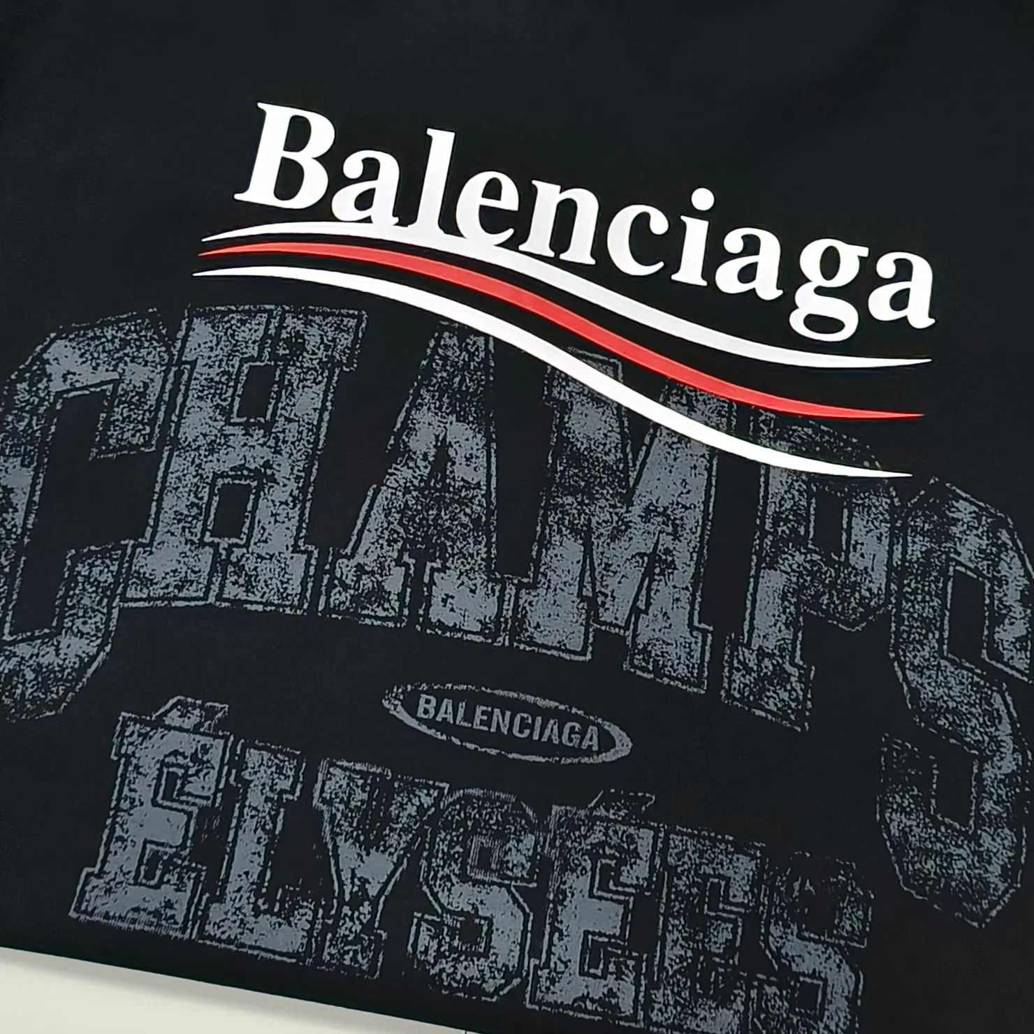 Balenciaga I Love Paris 印花圓領短袖T恤 黑色