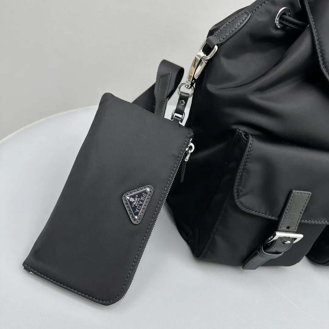 Prada Saffiano Leather Triangle Logo Backpack