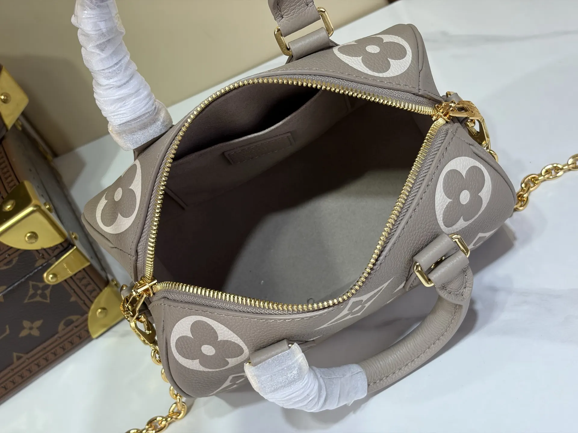Speedy 灰色 Mo链条包 精致链条款