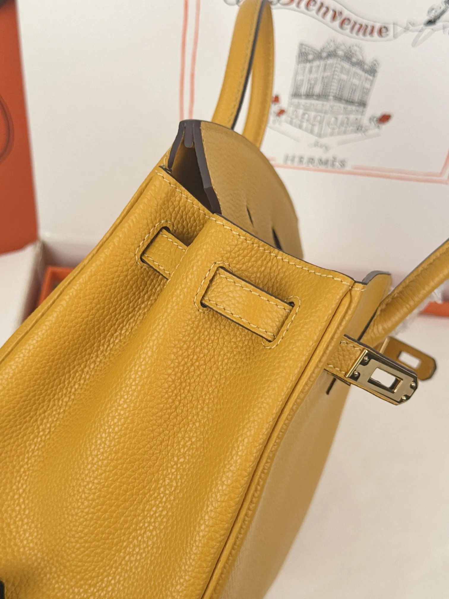 Birkin 小牛皮 togo 小牛皮 琥珀黃 手提包 通勤手提款(數字9) Birkin 小牛皮 togo 小牛皮 琥珀黃 手提包 通勤手提款(數字9)