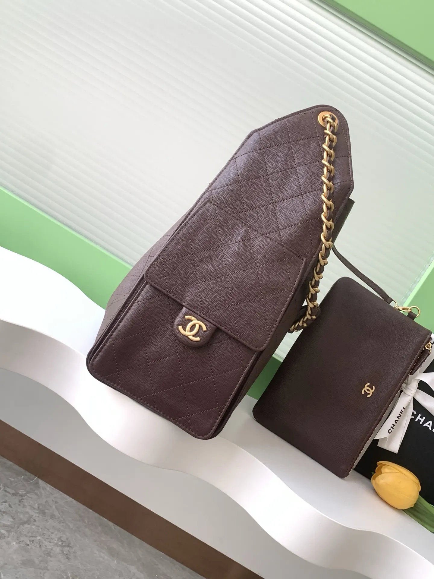 CHANEL Hobo 进口 免税 球纹皮嘻哈包 腋下包 復古腋下背款