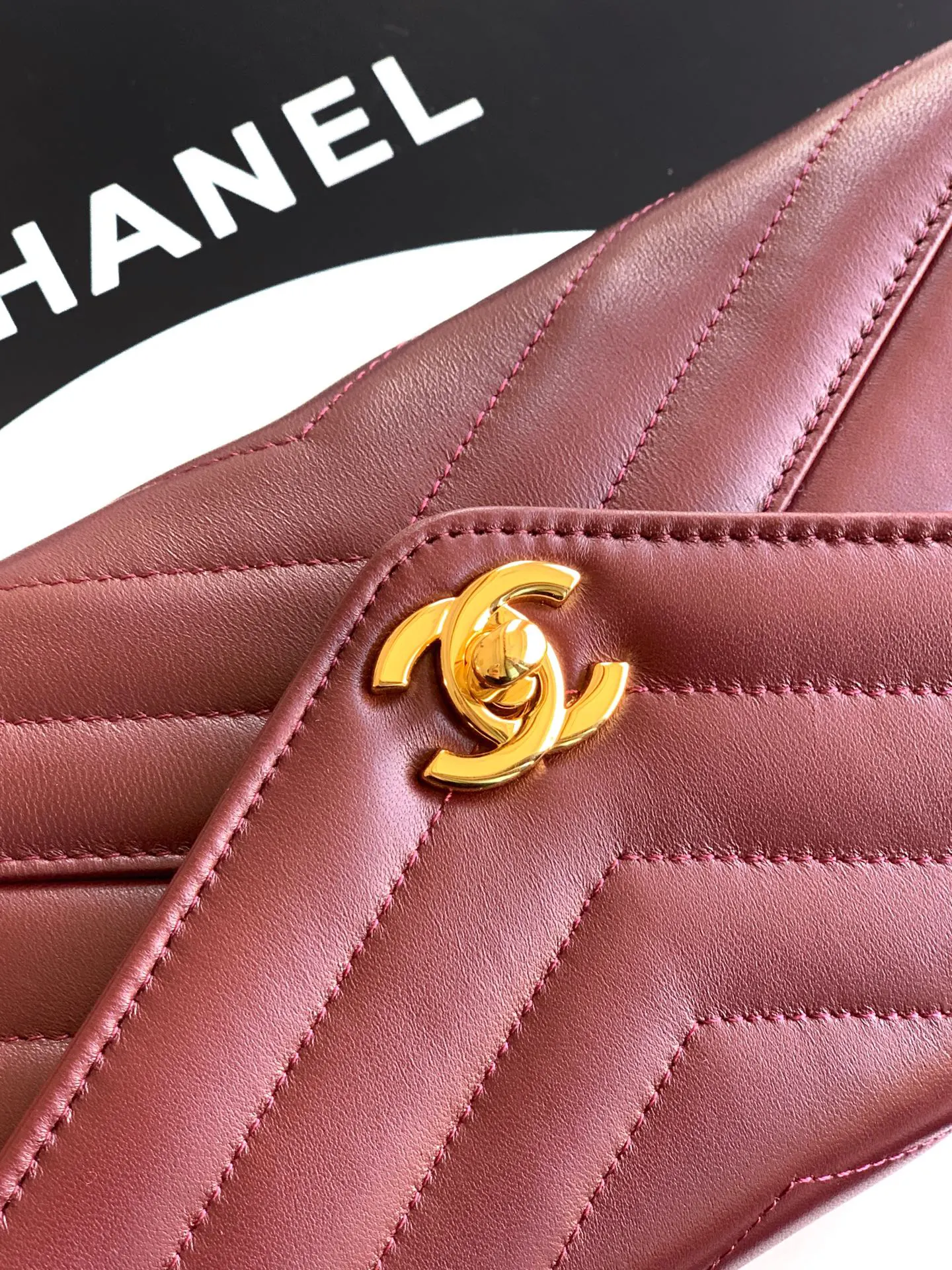Chanel Red Silver Chain Bag