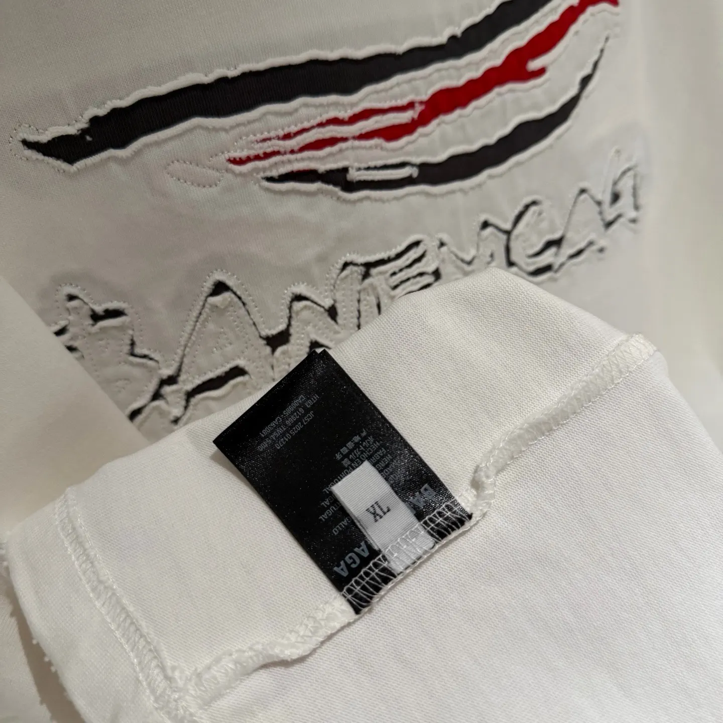 Balenciaga 25Ss Embroidery Cotton Short Sleeve T-Shirt Street