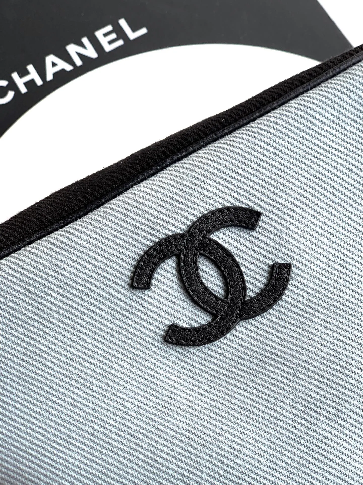 CHANEL 黑色 蓝色 帆布 腋下包 复古腋下背款