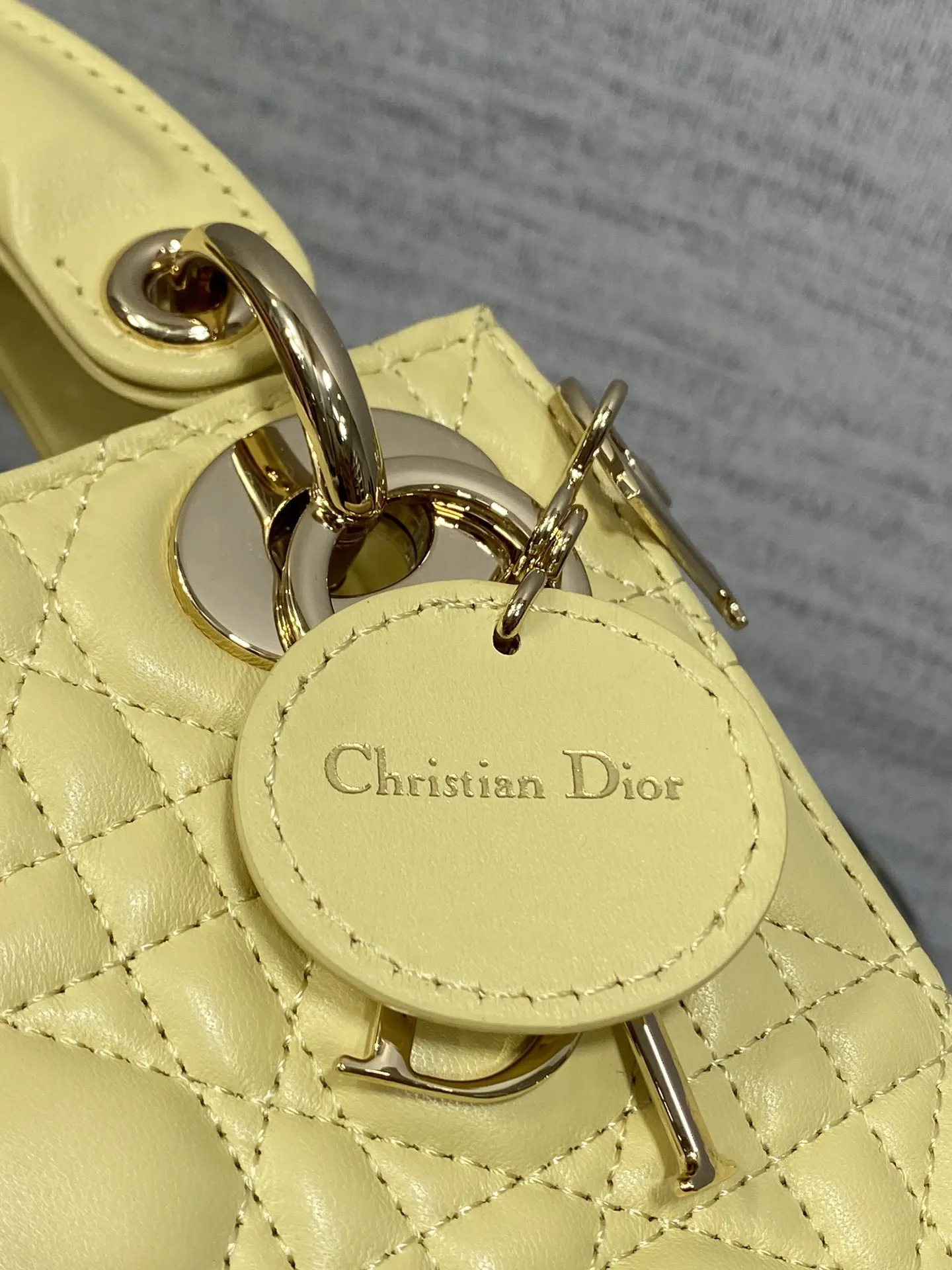 Dior Lady Dior Small Gold Handbag