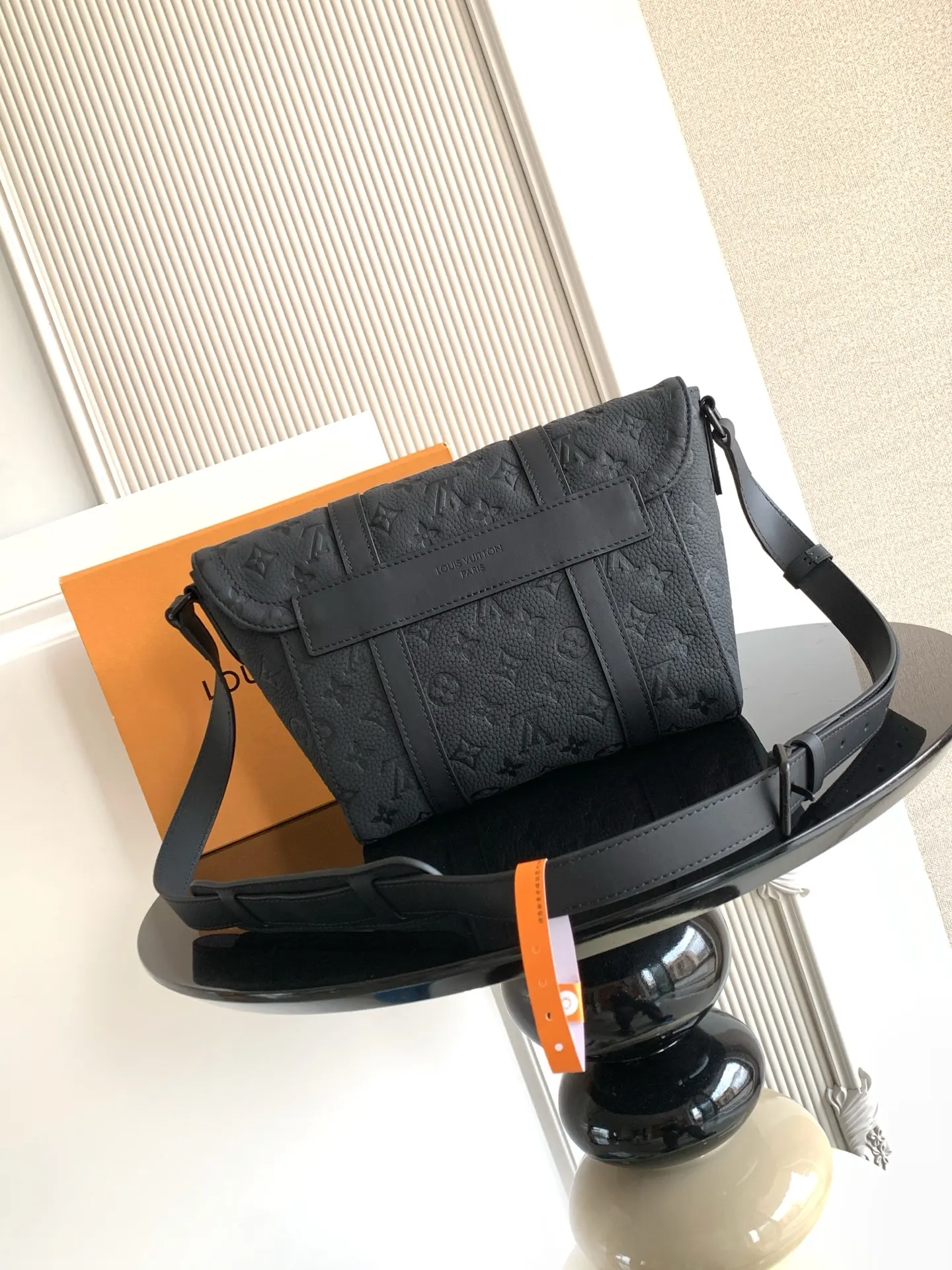 LV Black Embossed Flap Crossbody Bag Image 3 LV Black Embossed Flap Crossbody Bag Image 3