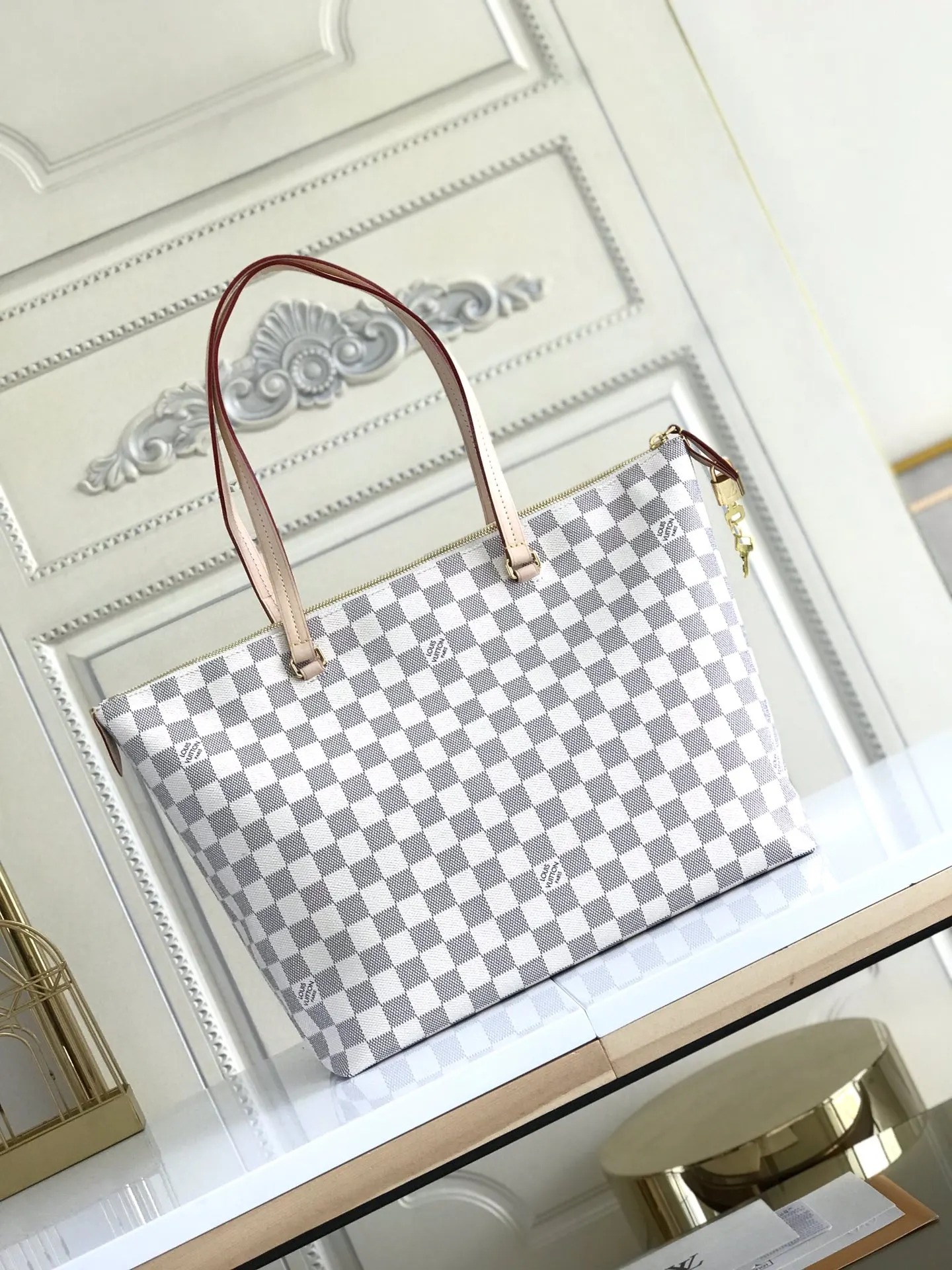 Gold Tote Bag Leather