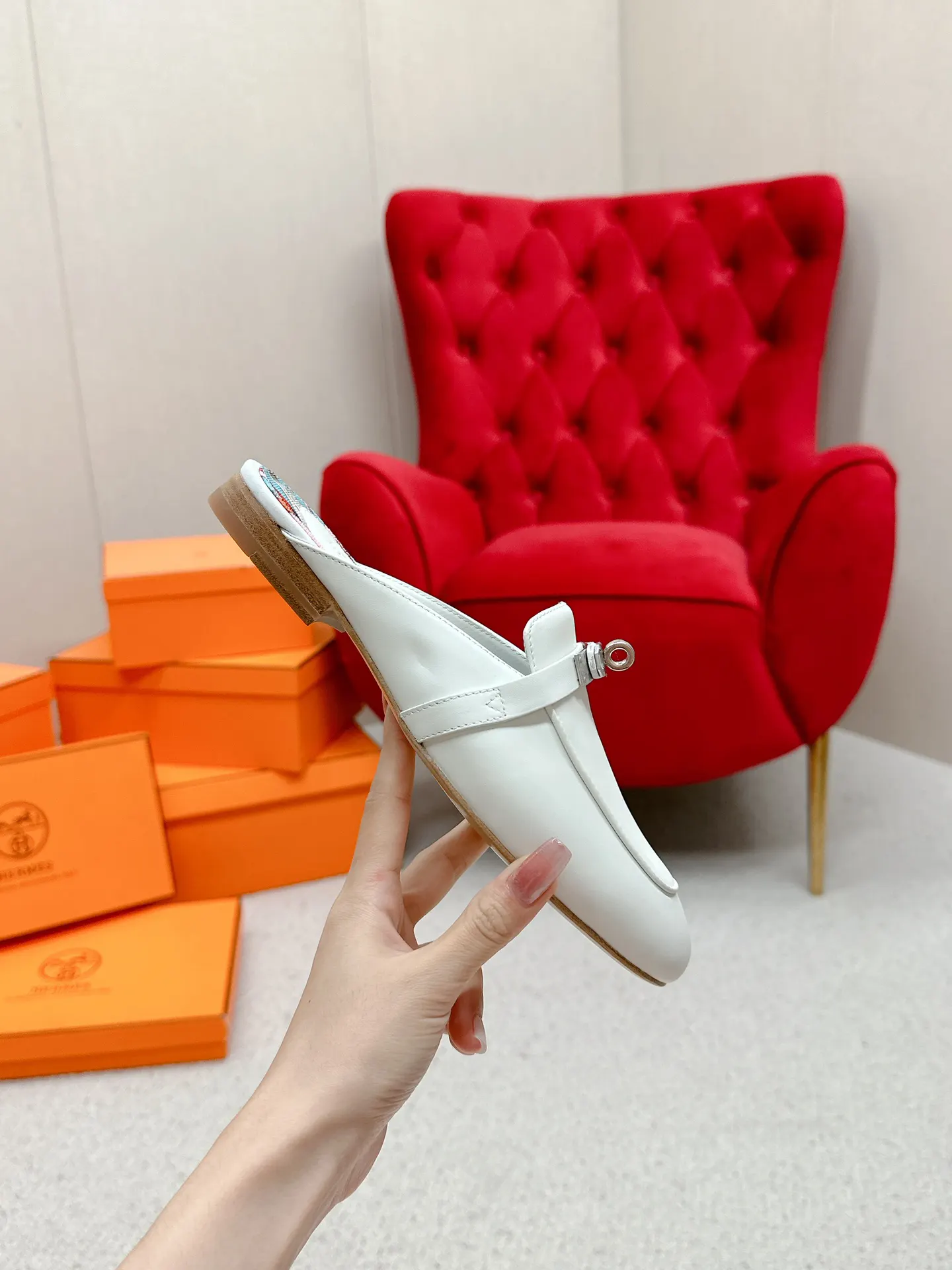 Hermès 小牛皮 拖鞋 舒适