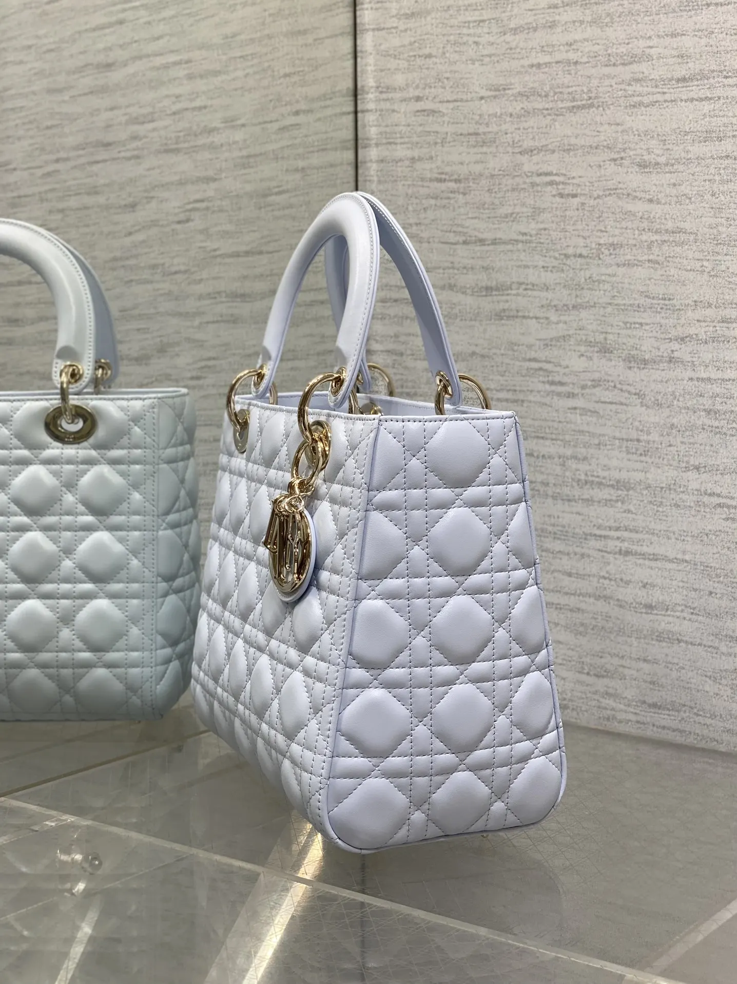Dior Glacier Blue Sheepskin Bag Top Handle Image 7 Dior Glacier Blue Sheepskin Bag Top Handle Image 7