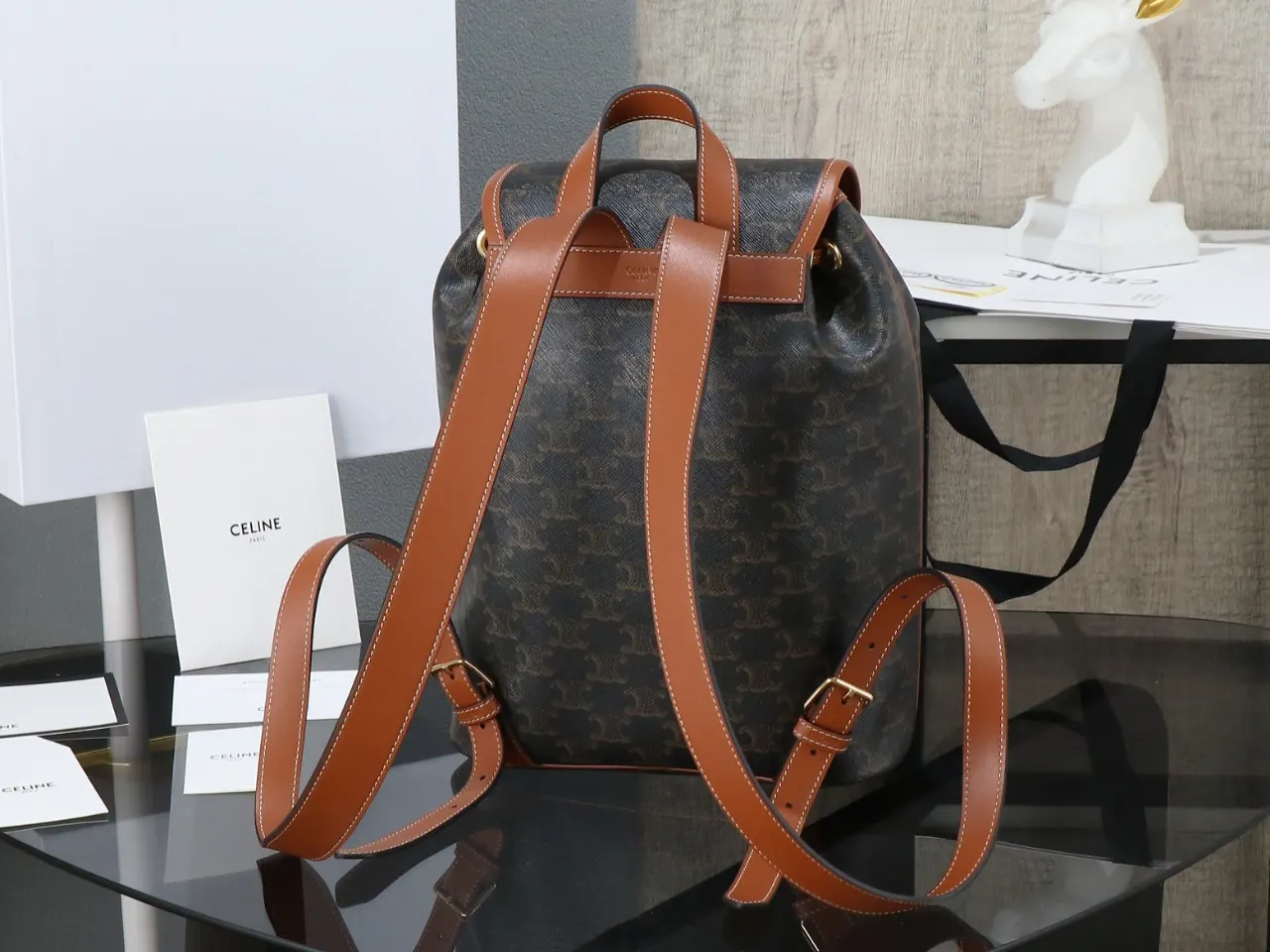 Gold Backpack Leather
