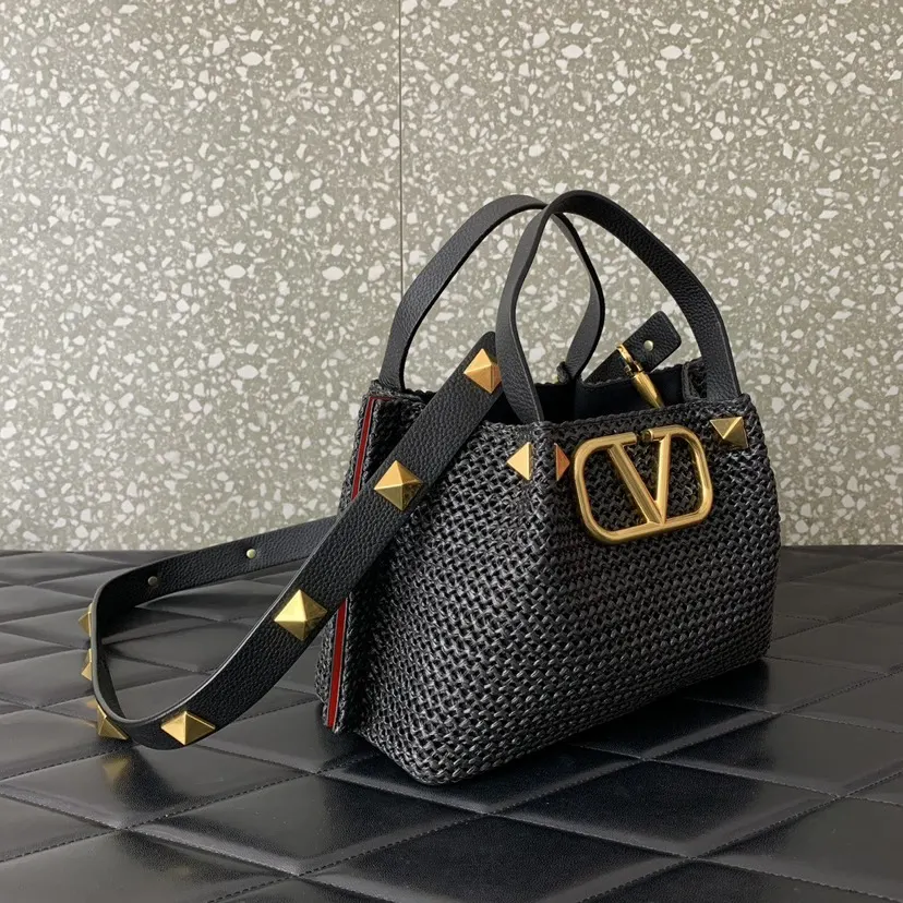 Valentino 棕色 皮革 托特包 大容量托特款
