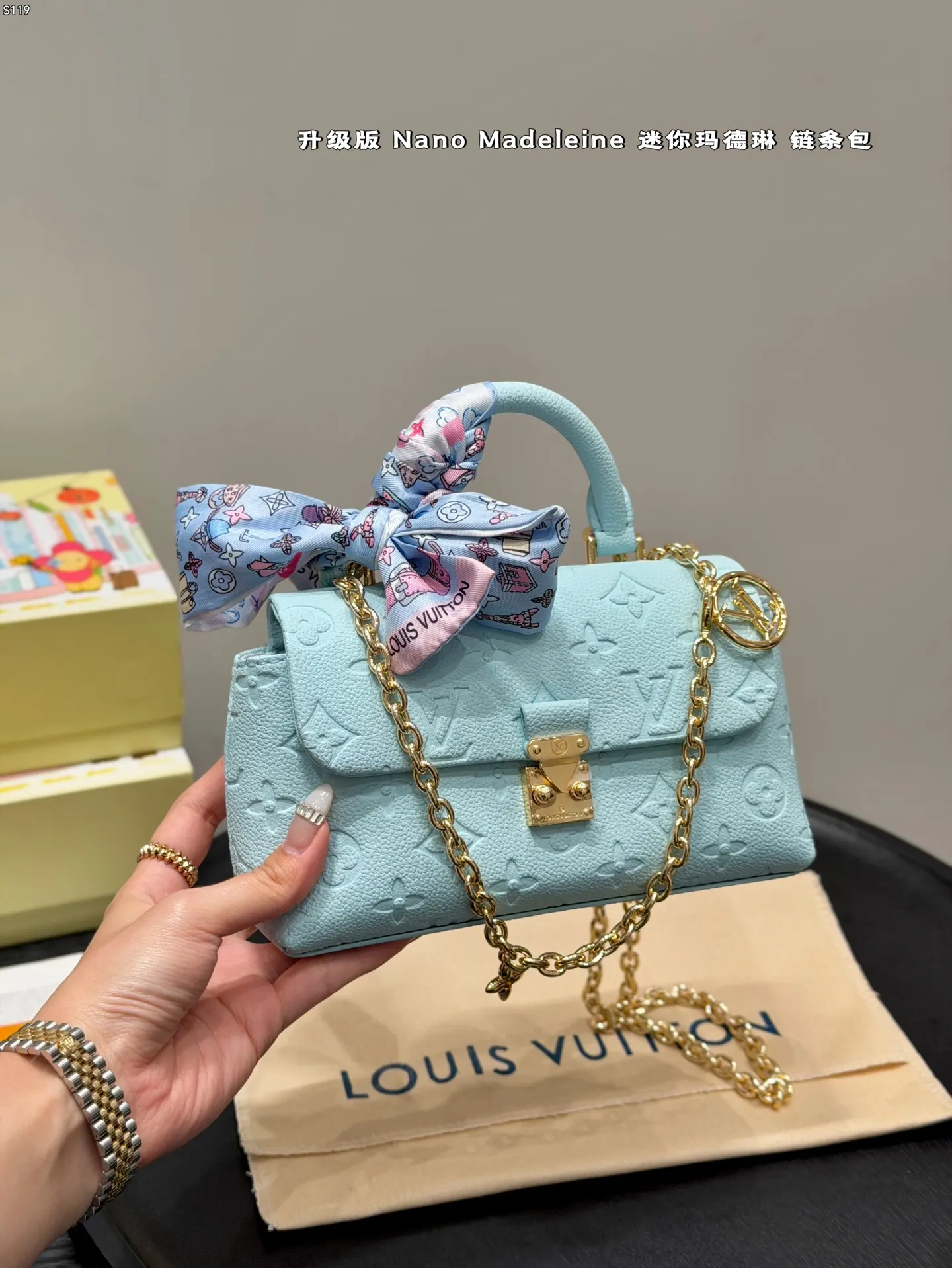 LV 牛皮 迷你 鏈條包 精致鏈條款