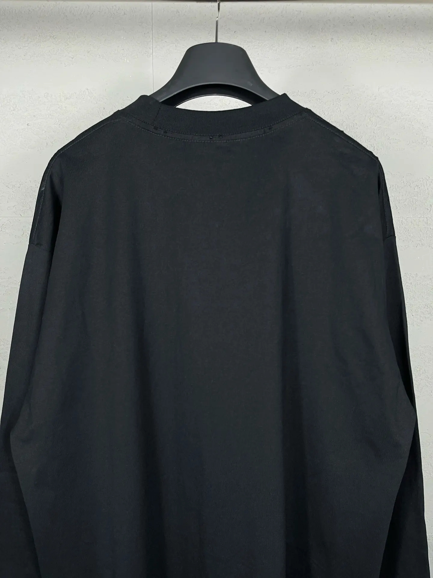 Balenciaga Black Cotton Logo Short Sleeve T-Shirt Loose Casual